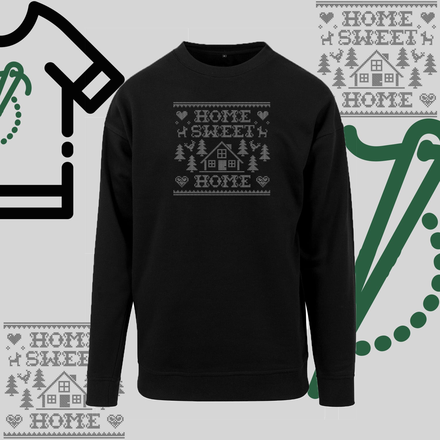 Bluza bez kaptura "Home Sweet Home" – haft komputerowy, styl z pozytywnym przekazem