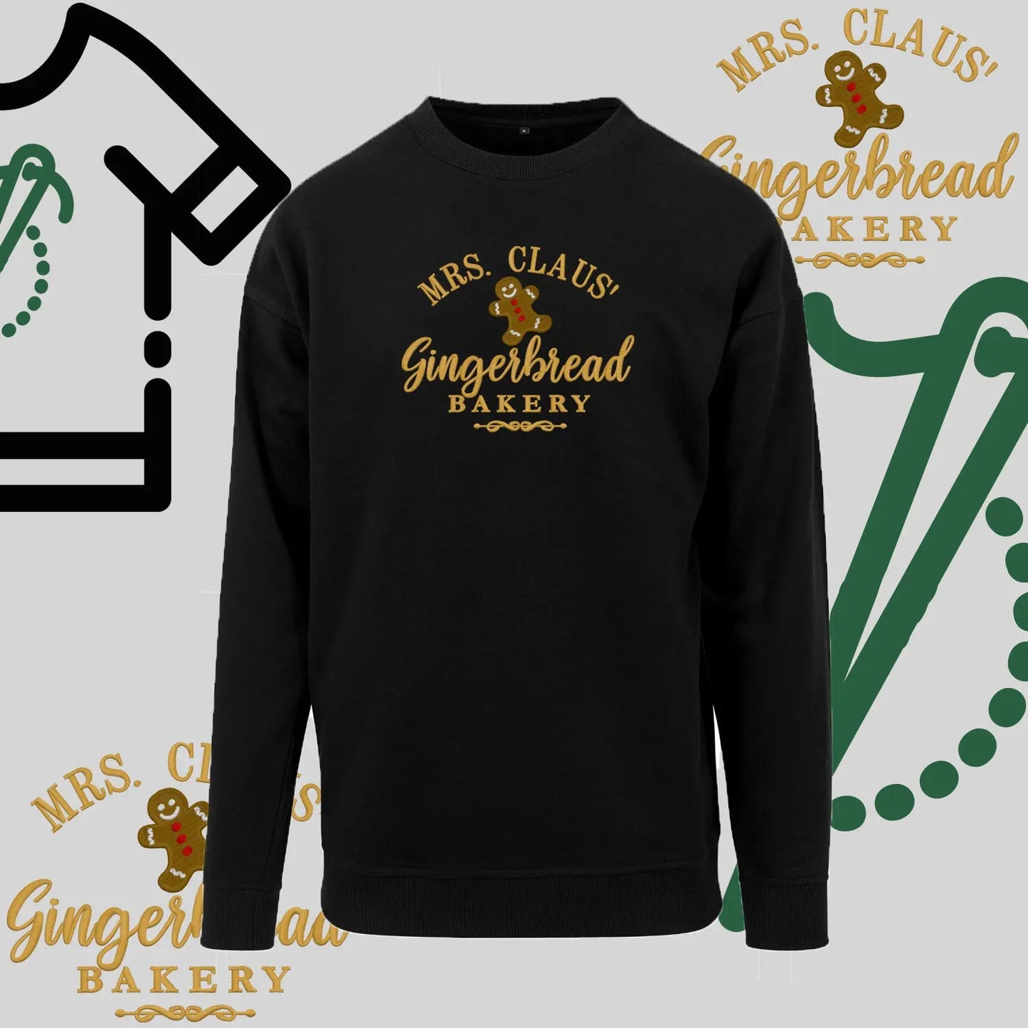 Bluza bez kaptura "Gingerbread" – haft komputerowy, styl z pozytywnym przekazem Haft z radości