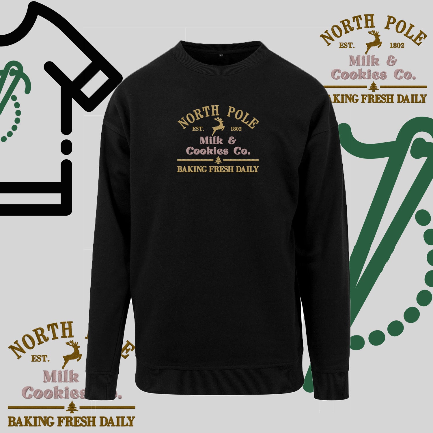 Bluza bez kaptura "Northe Pole" – haft komputerowy, styl z pozytywnym przekazem