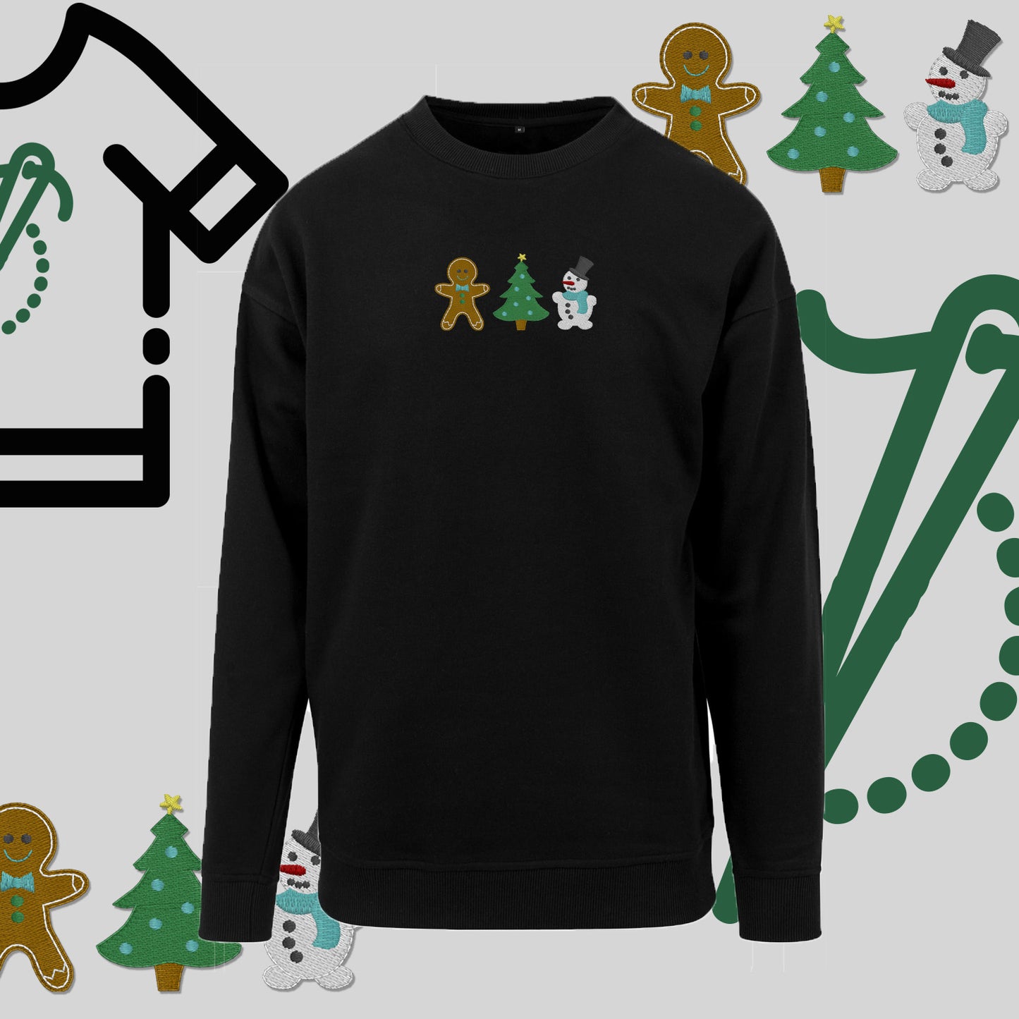 Bluza bez kaptura "Świąteczna Gromada" – haft komputerowy, styl z pozytywnym przekazem