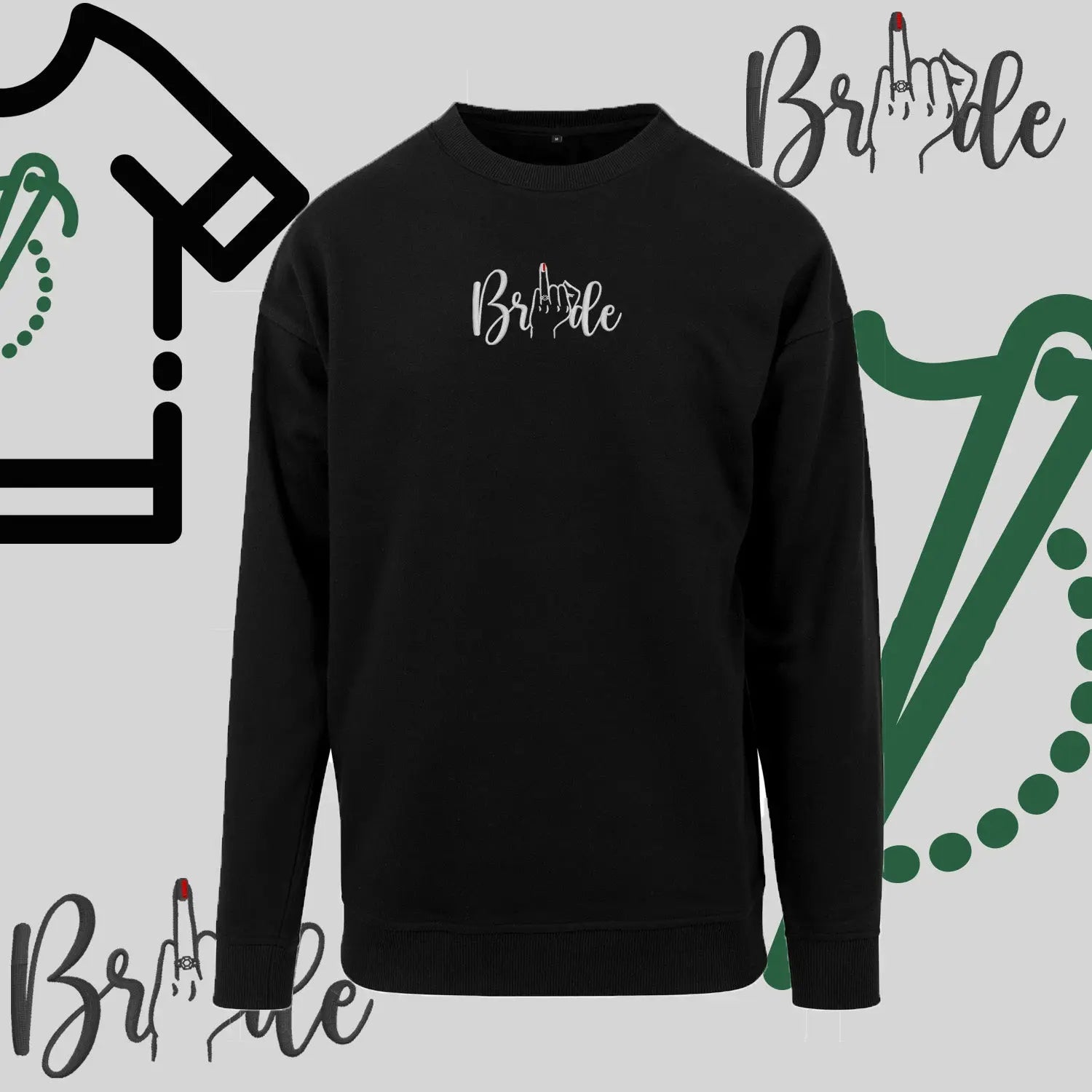 Bluza bez kaptura "Bride" – haft komputerowy, wygodny styl dla przyszłej żony Haft z radości