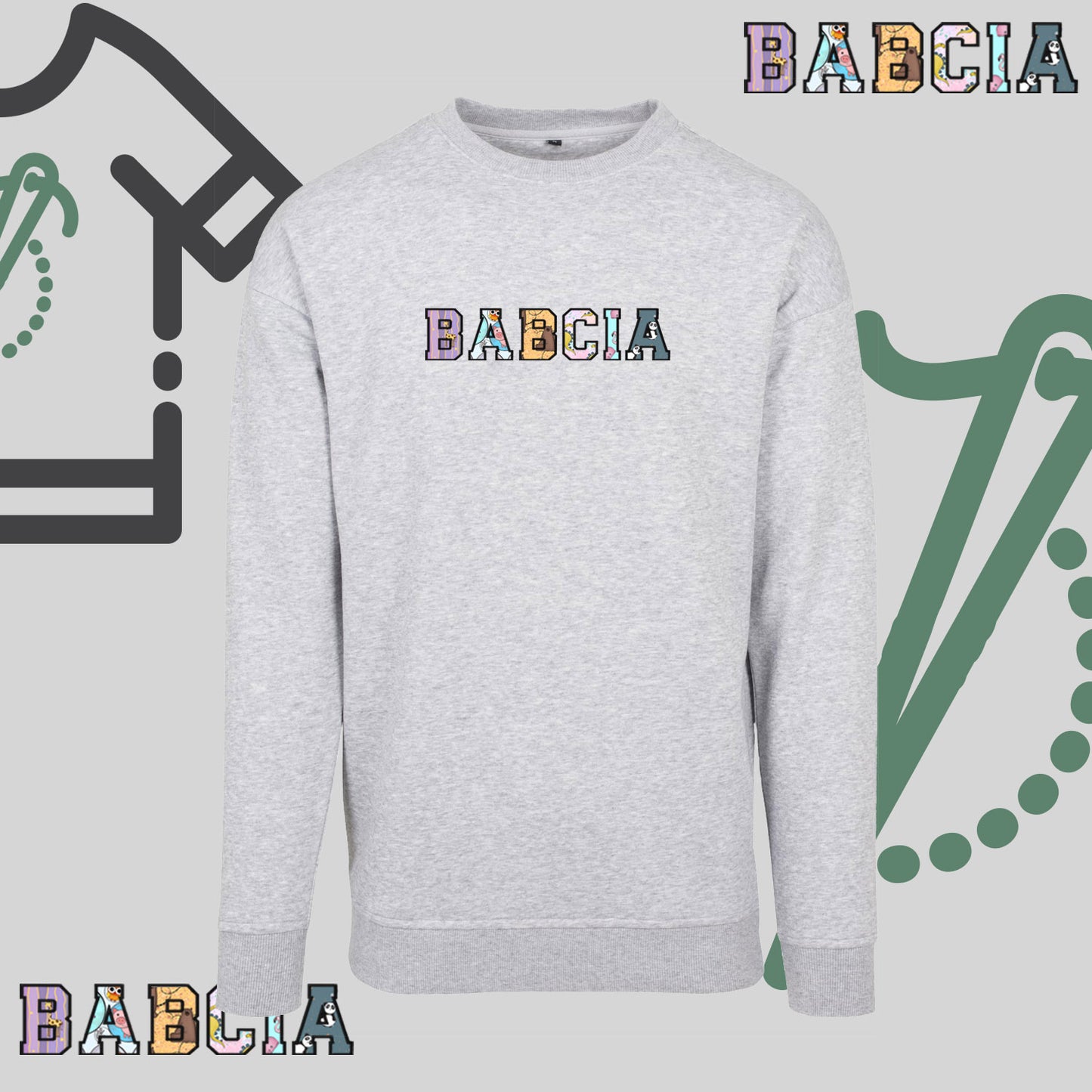Bluza bez kaptura "BABCIA PATCHWORK" idealny prezent na Dzień Babci