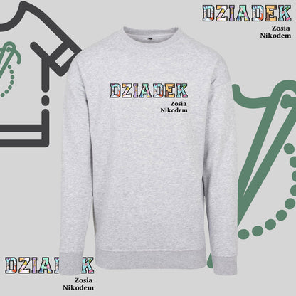 Bluza bez kaptura "DZIADEK PATCHWORK+IMIONA WNUCZĄT" idealny prezent na Dzień Dziadka