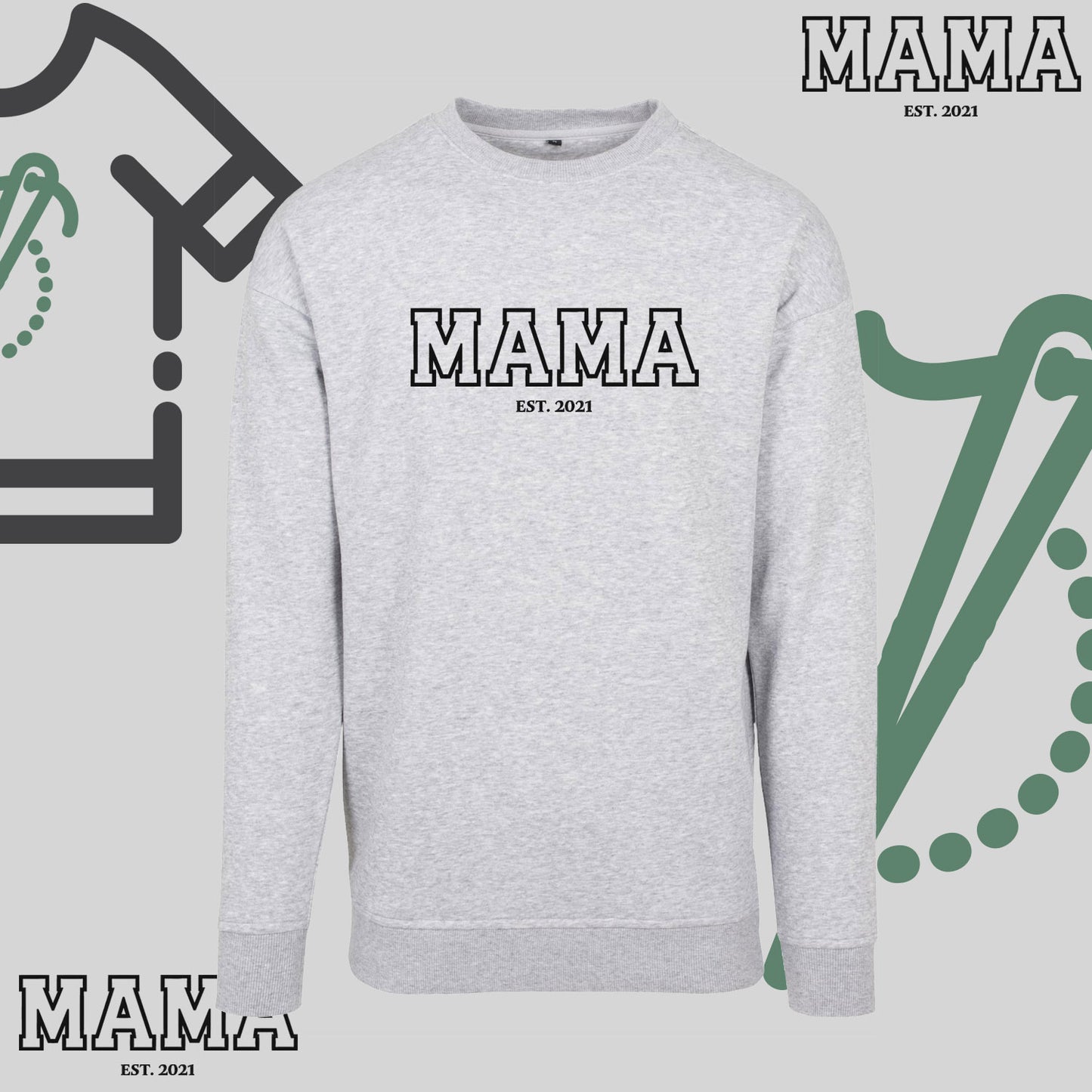 Bluza bez kaptura "MAMA KONTUR+EST" idealny prezent na Dzień Babci