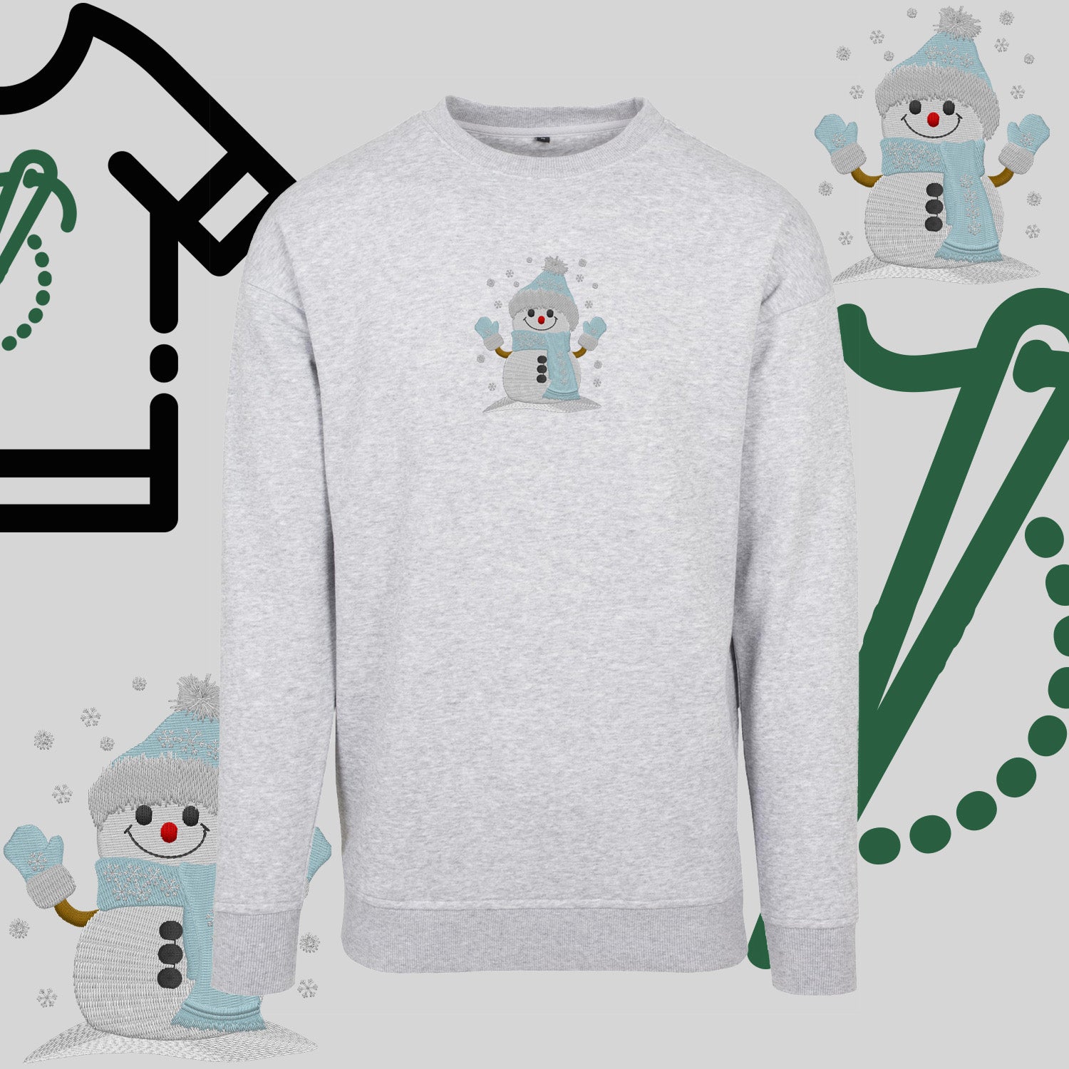 Bluza bez kaptura "Bałwanek" – haft komputerowy, styl z pozytywnym przekazem