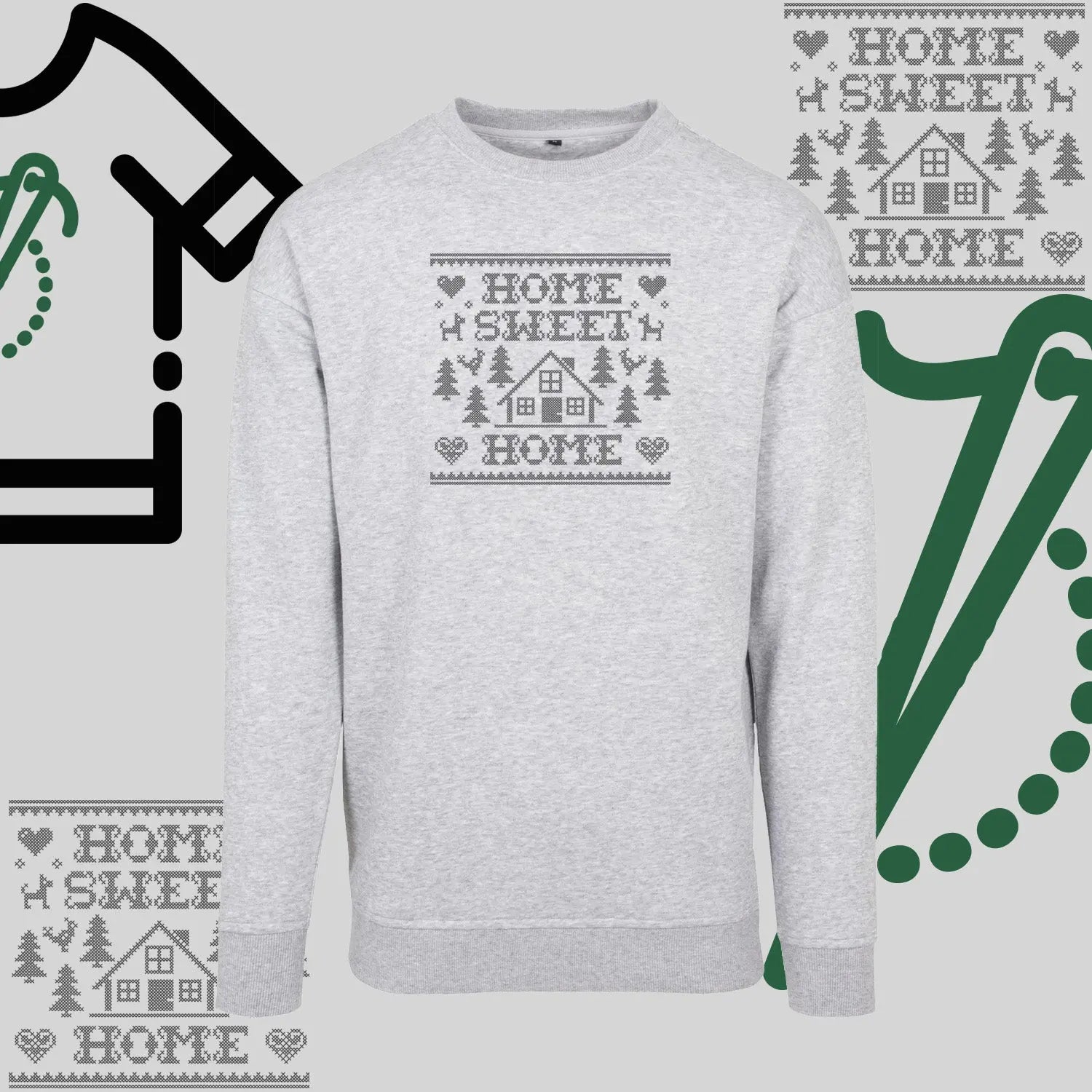 Bluza bez kaptura "Home Sweet Home" – haft komputerowy, styl z pozytywnym przekazem Haft z radości