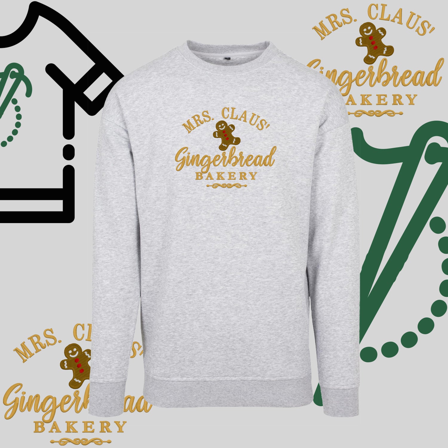 Bluza bez kaptura "Gingerbread" – haft komputerowy, styl z pozytywnym przekazem