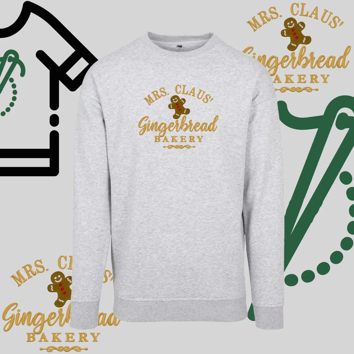 Bluza bez kaptura "Gingerbread" – haft komputerowy, styl z pozytywnym przekazem Haft z radości
