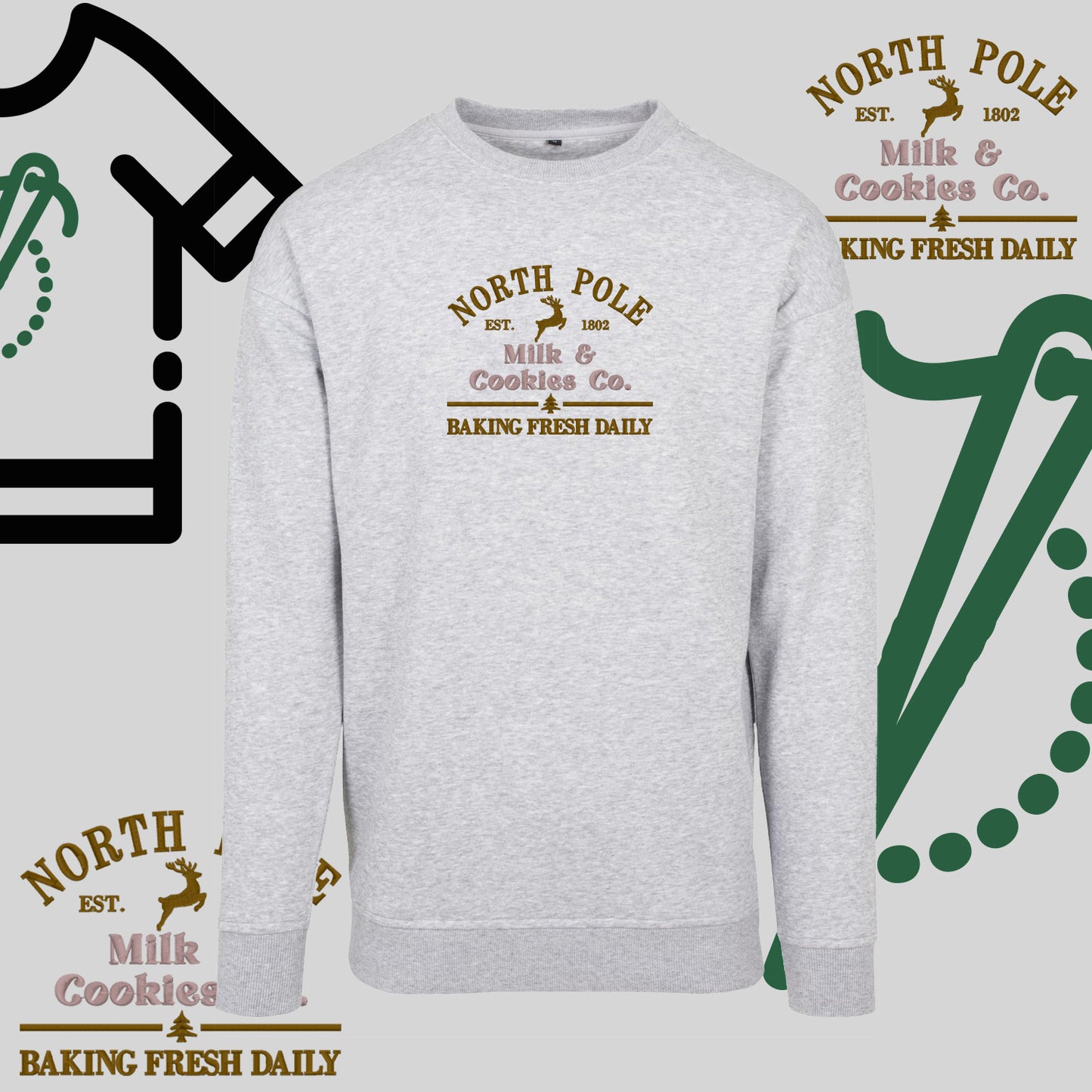 Bluza bez kaptura "Northe Pole" – haft komputerowy, styl z pozytywnym przekazem