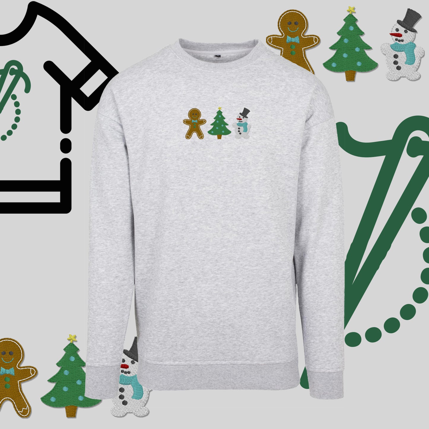 Bluza bez kaptura "Świąteczna Gromada" – haft komputerowy, styl z pozytywnym przekazem