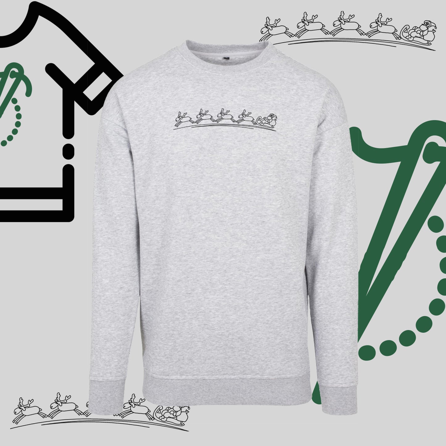 Bluza bez kaptura "Zaprzęg Śnieżny" – haft komputerowy, styl z pozytywnym przekazem