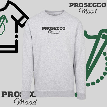 Bluza bez kaptura "PROSECCO MOOD" – haft komputerowy, styl na każdą okazję