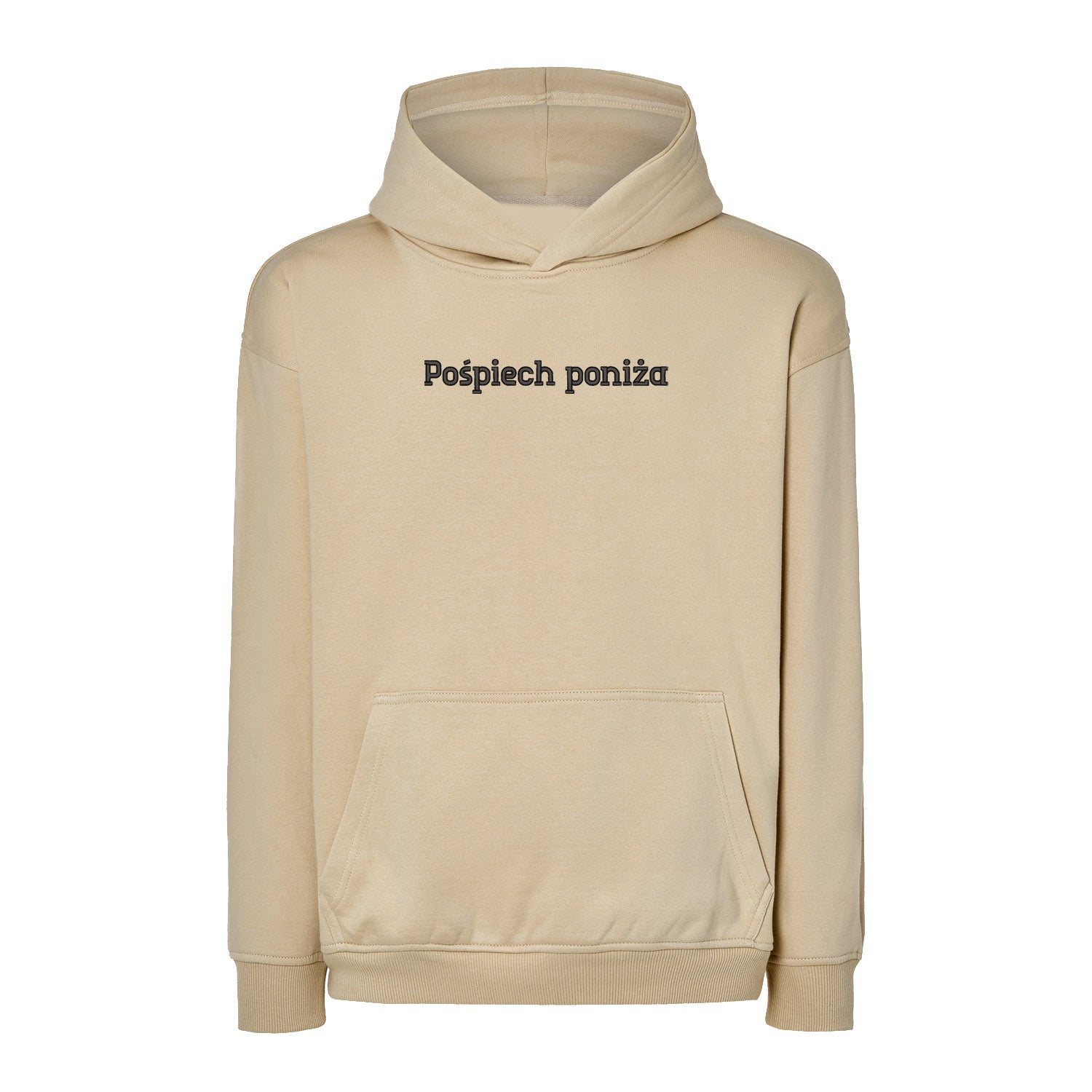 Bluza oversize „Pośpiech Poniża” – Wysokiej Jakości Haft 3D