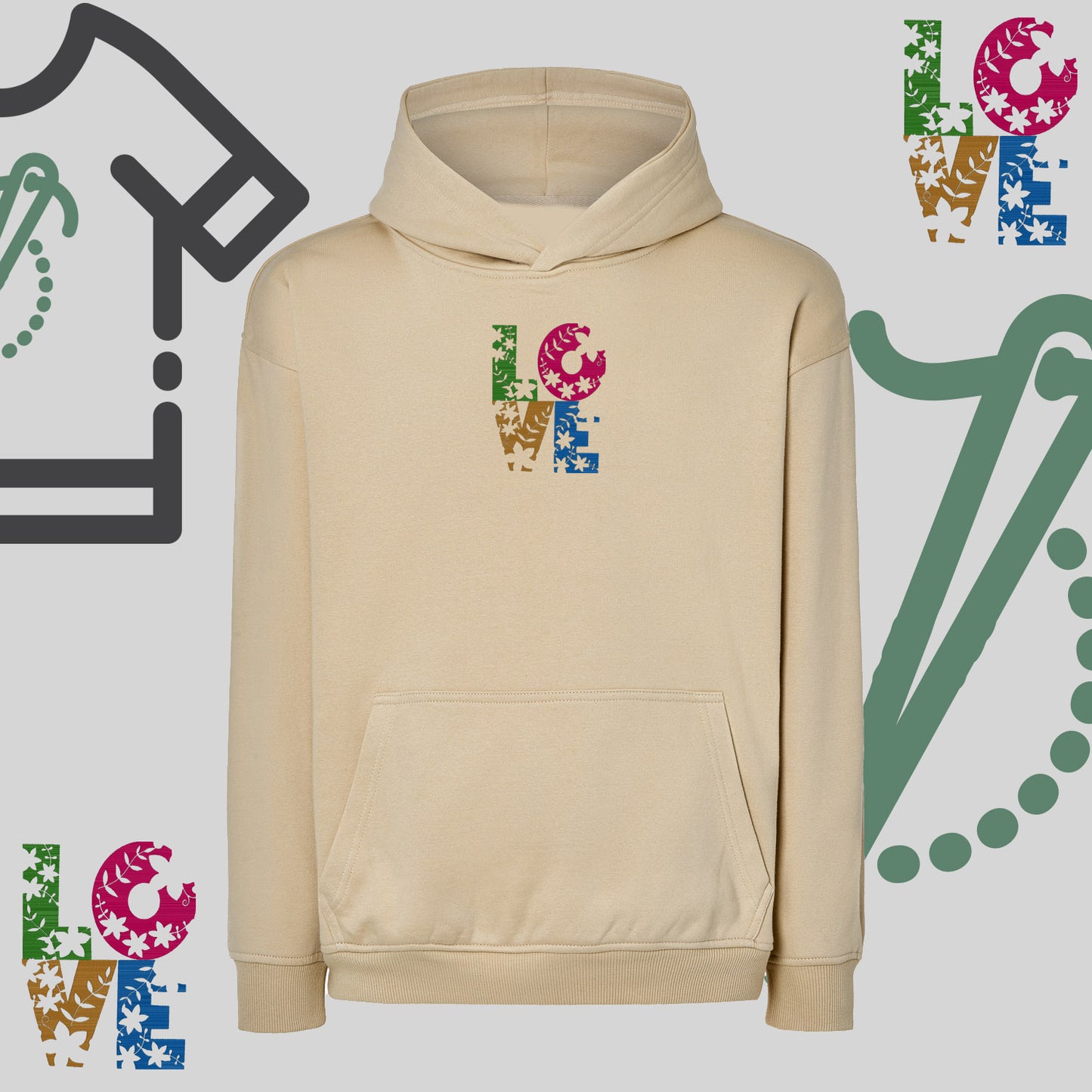 Bluza oversize z haftem "Kwiatowe Love"