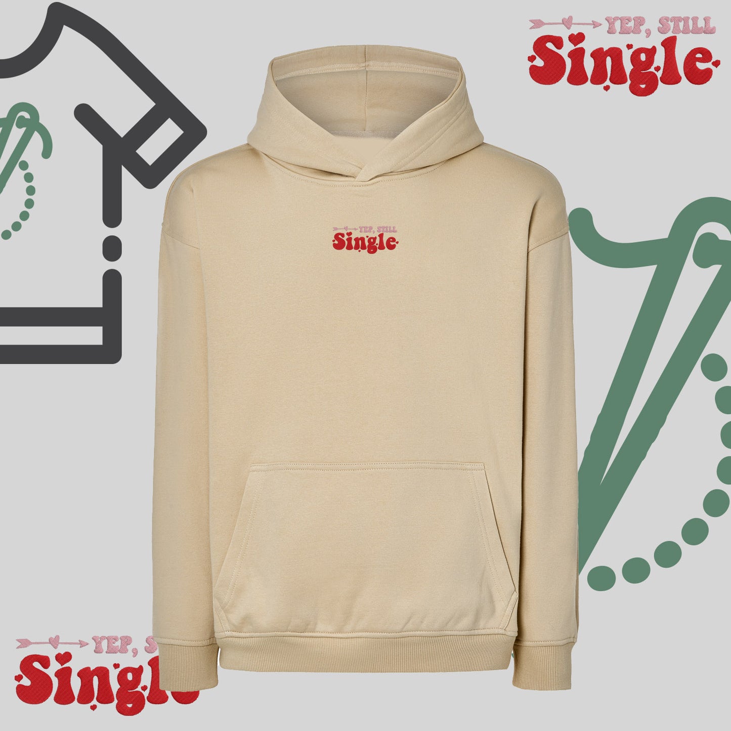 Bluza oversize z haftem "Tak, nadal singiel"