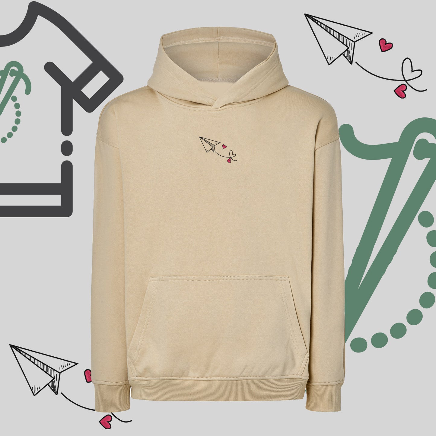 Bluza oversize z haftem "Walentynkowy Liścik"