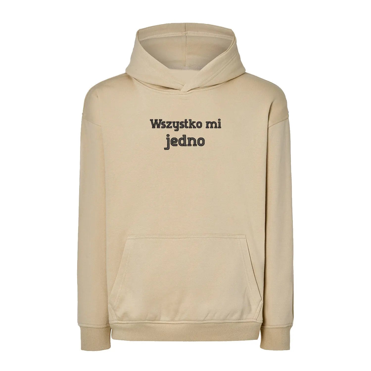 Bluza oversize „Wszystko mi jedno” – Haft 3D, Luz i Styl Haft z radości
