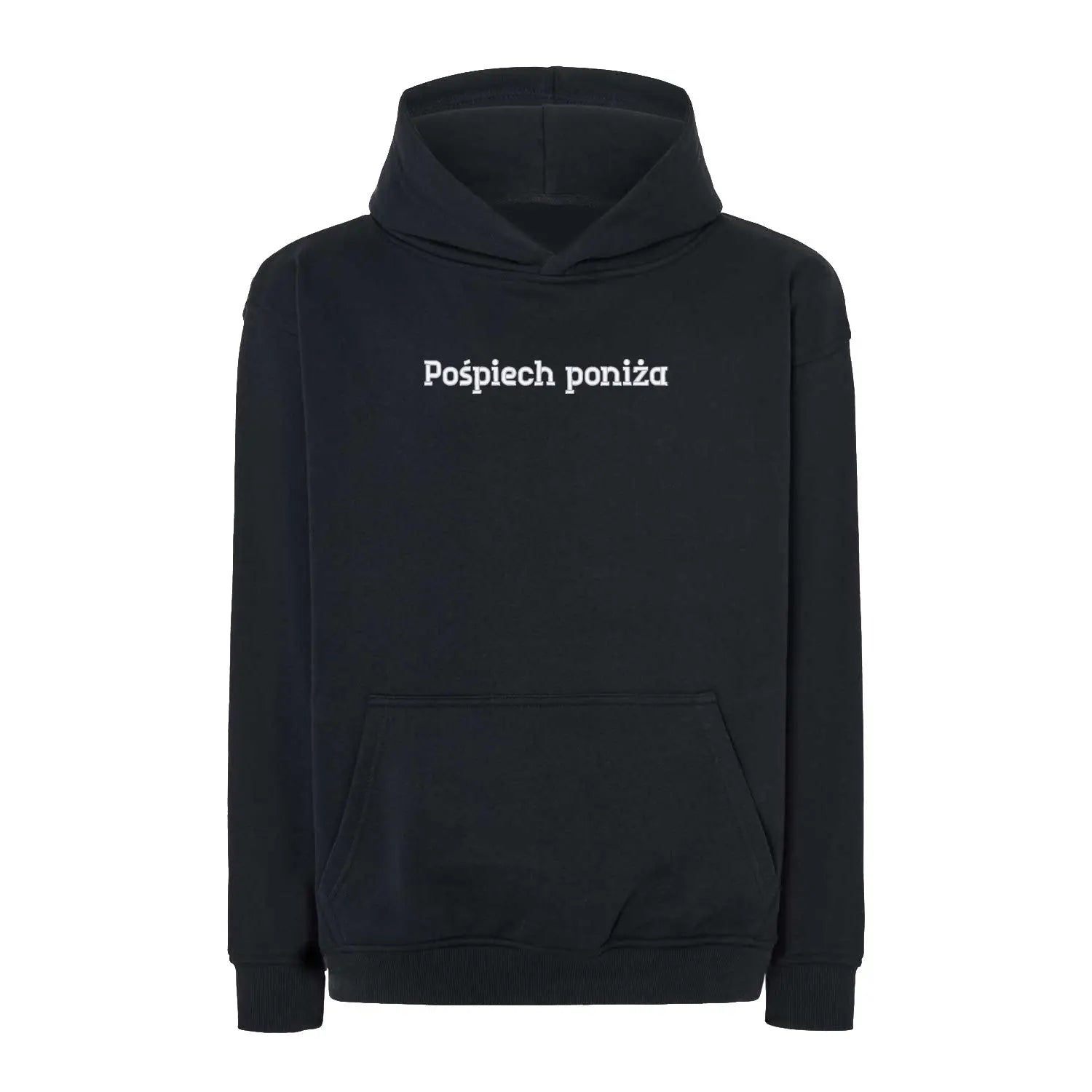 Bluza oversize „Pośpiech Poniża” – Wysokiej Jakości Haft 3D Haft z radości