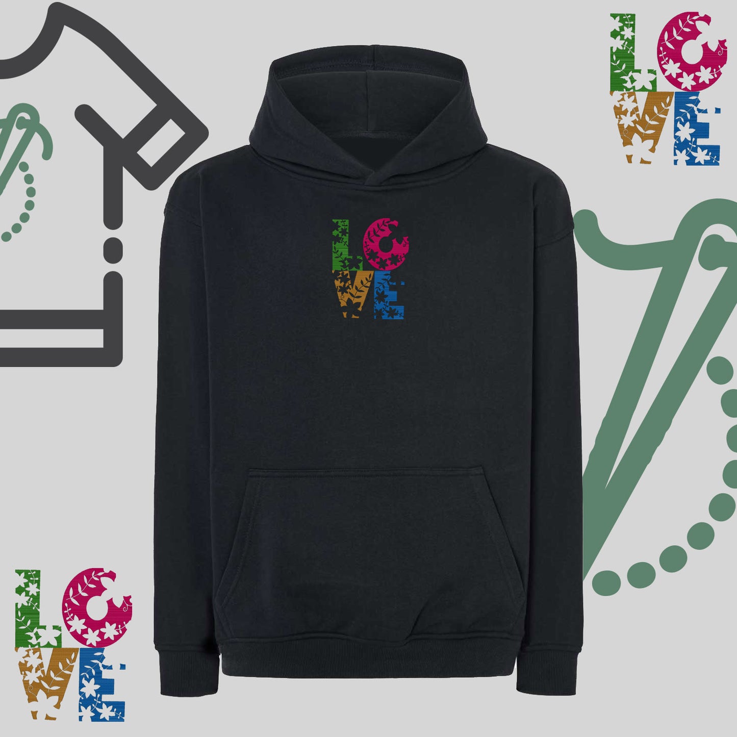 Bluza oversize z haftem "Kwiatowe Love"