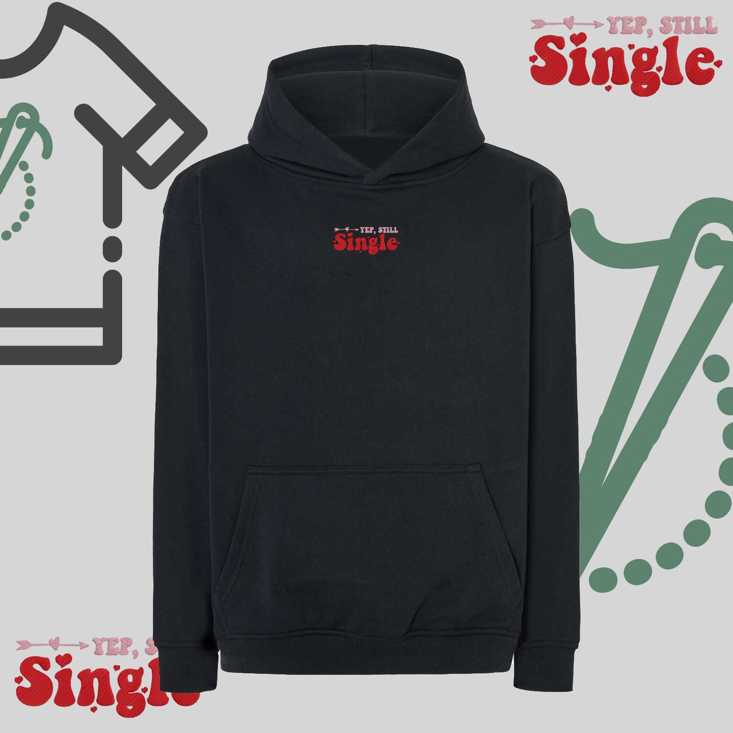 Bluza oversize z haftem "Tak, nadal singiel"
