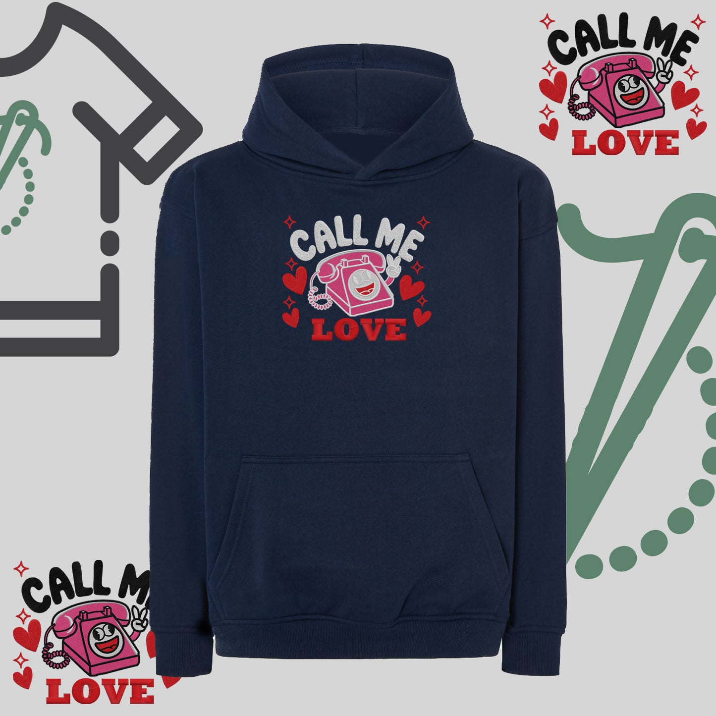 Bluza oversize z haftem "Call Me Love"
