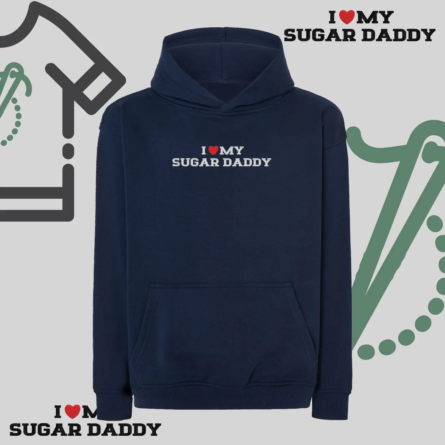 Bluza oversize z haftem "I❤️ MY SUGAR DADDY" Haft z radości