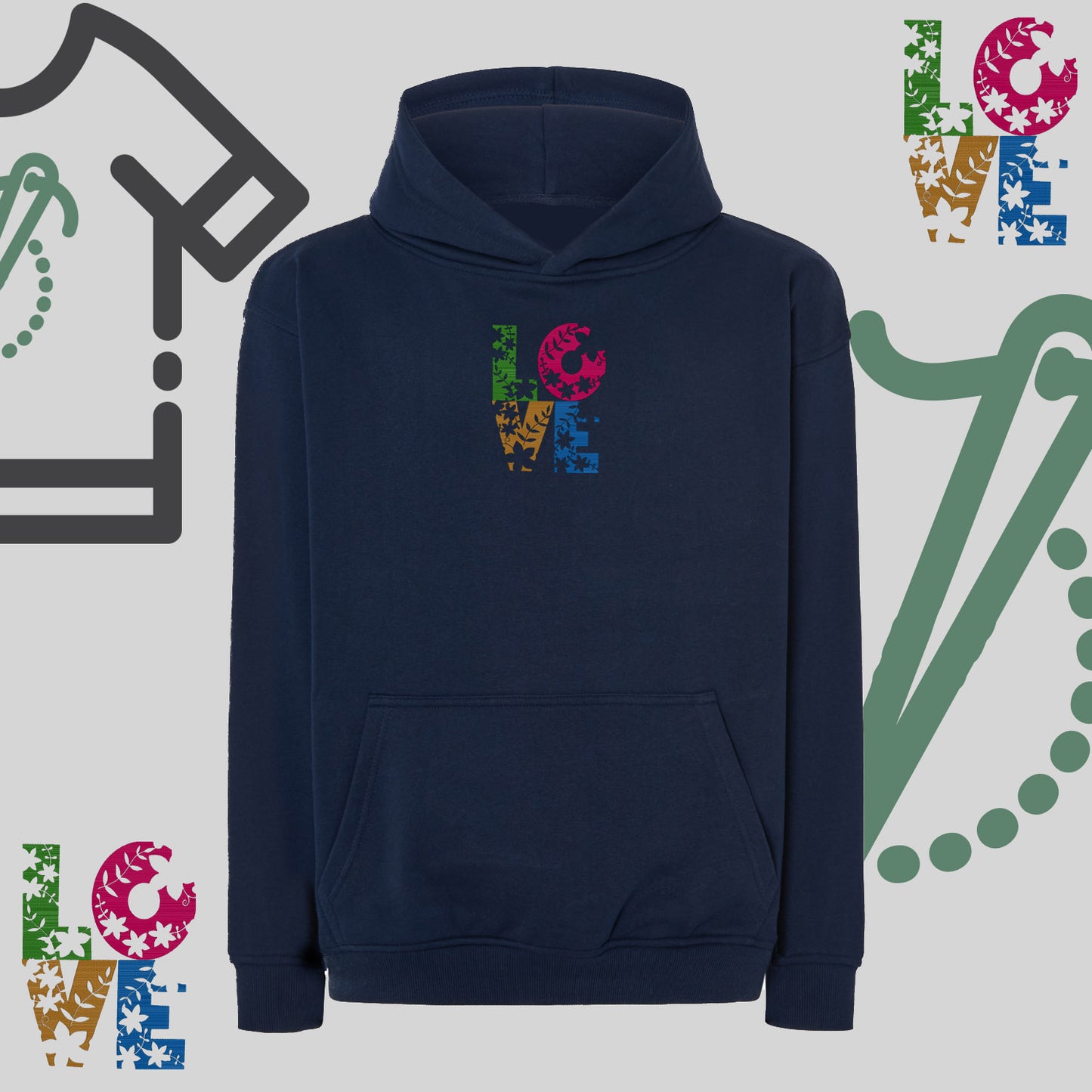 Bluza oversize z haftem "Kwiatowe Love"