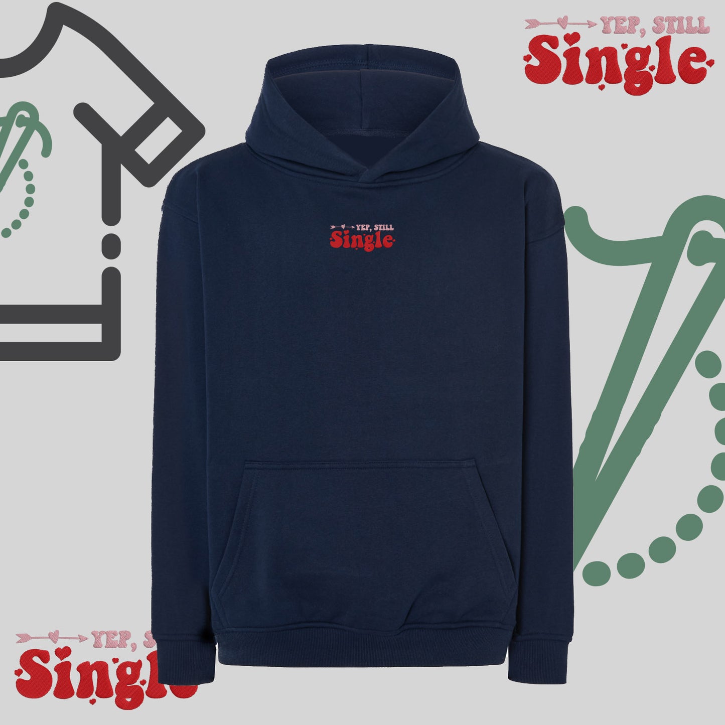 Bluza oversize z haftem "Tak, nadal singiel"