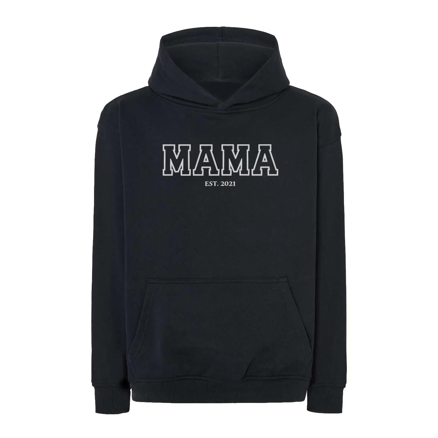 Bluza oversize z kapturem "MAMA" Kontur + EST, idealny prezent na dzień Mamy Haft z radości