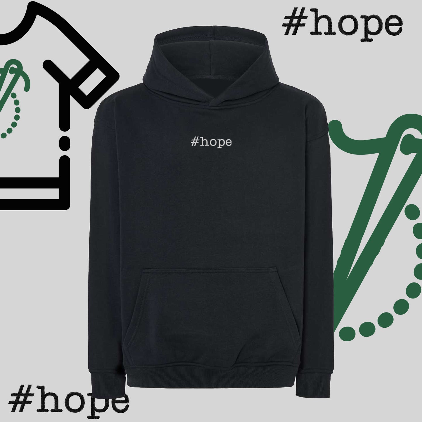 Bluza oversize z kapturem "#hope" – haft komputerowy, inspiracja na co dzień