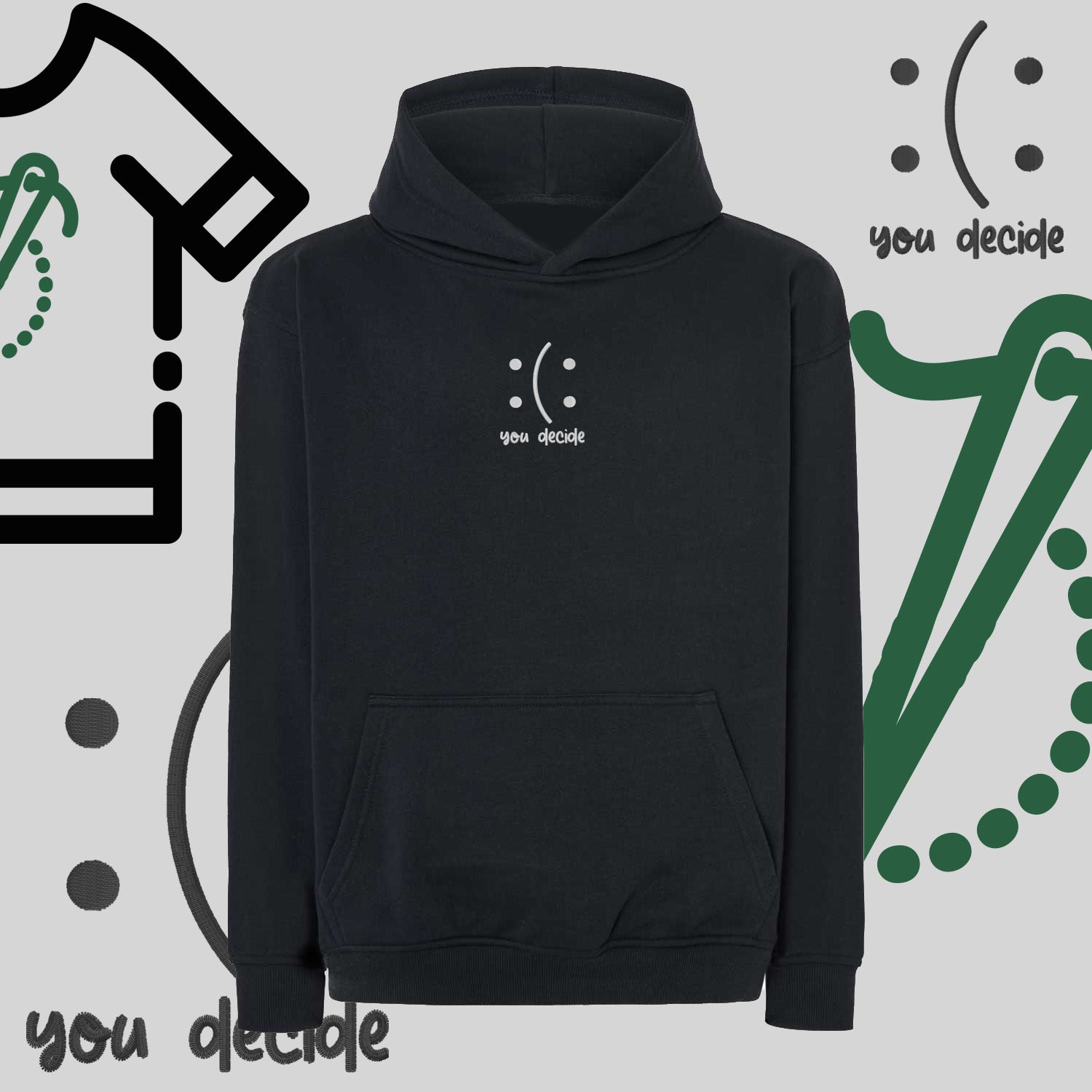 Bluza oversize z kapturem "Ty Decydujesz" – haft komputerowy, moda z przesłaniem