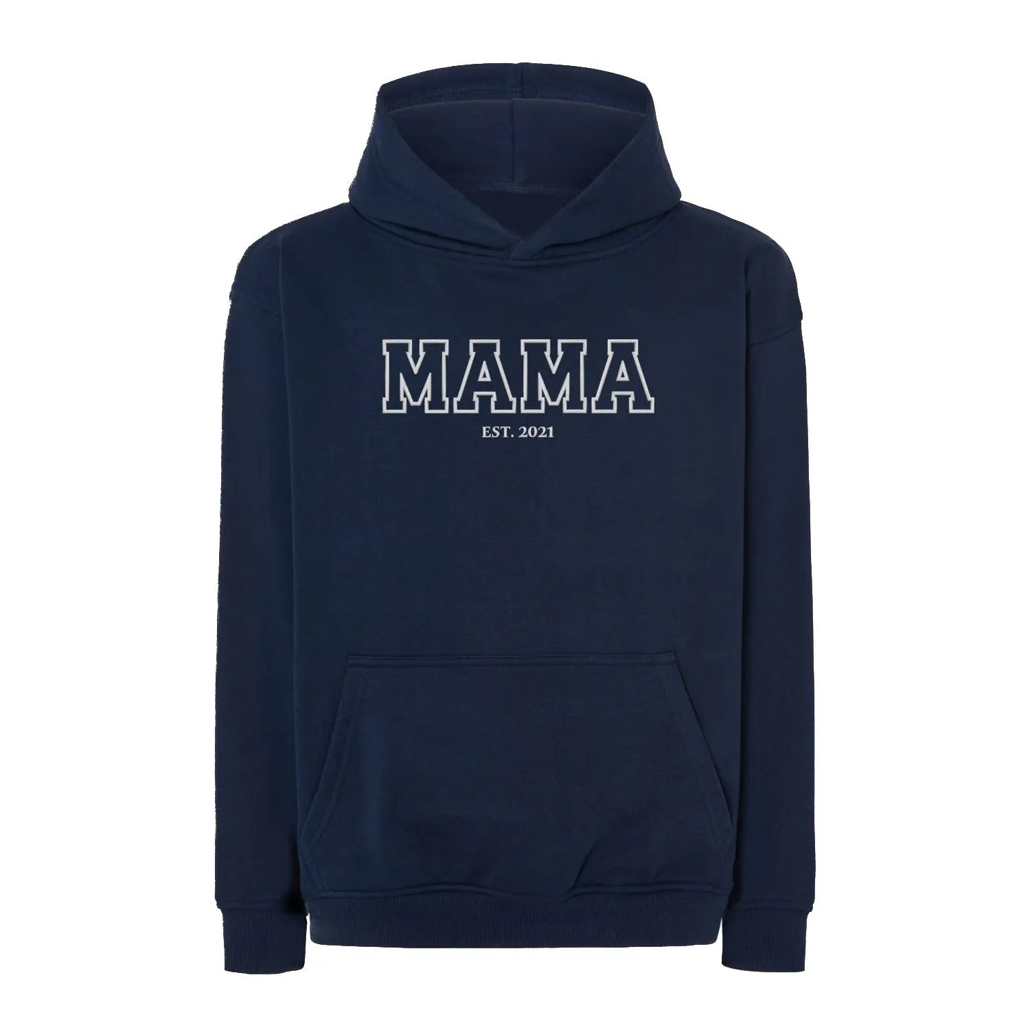 Bluza oversize z kapturem "MAMA" Kontur + EST, idealny prezent na dzień Mamy Haft z radości