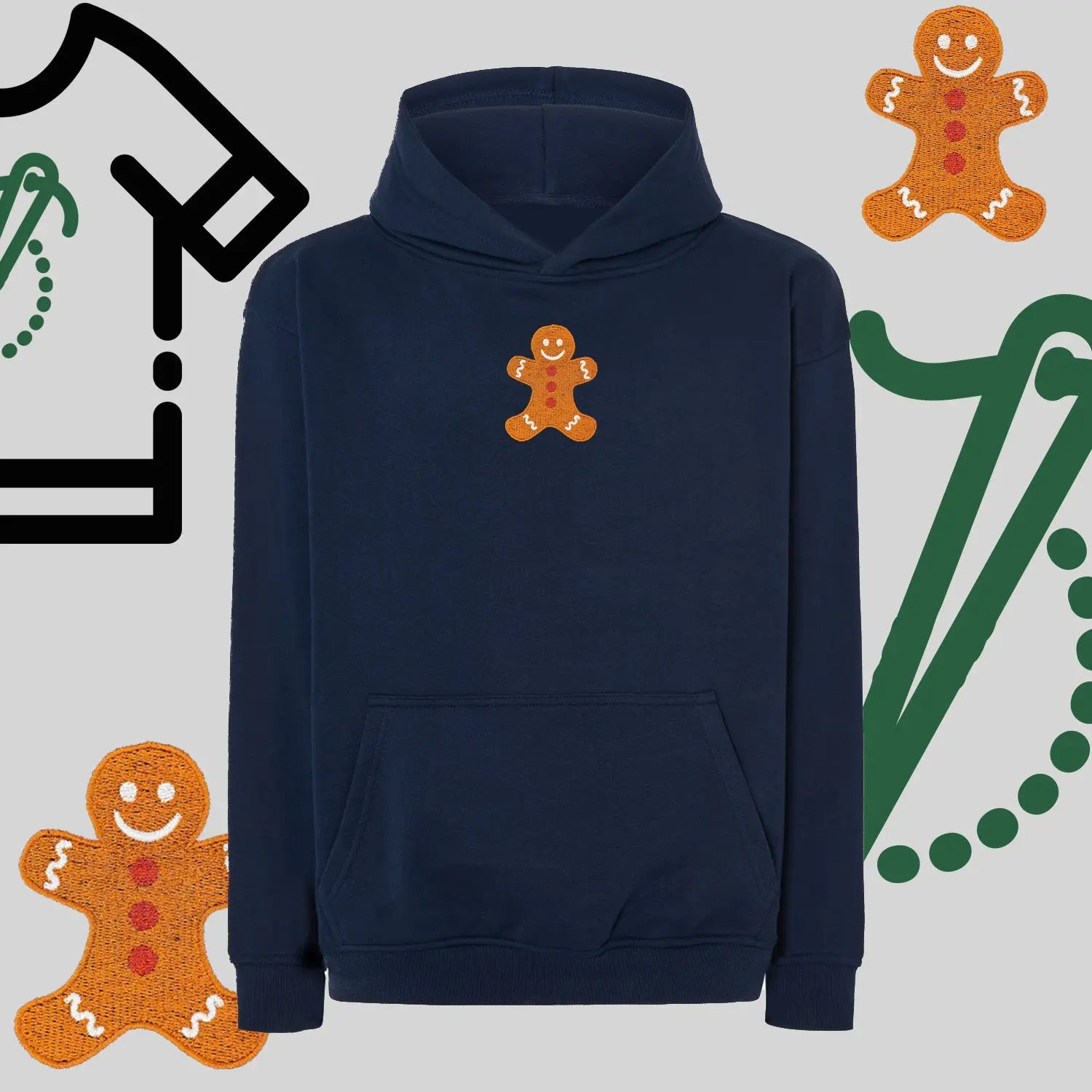 Bluza oversize z kapturem  "Ciastek" – haft komputerowy, styl z pozytywnym przekazem Haft z radości