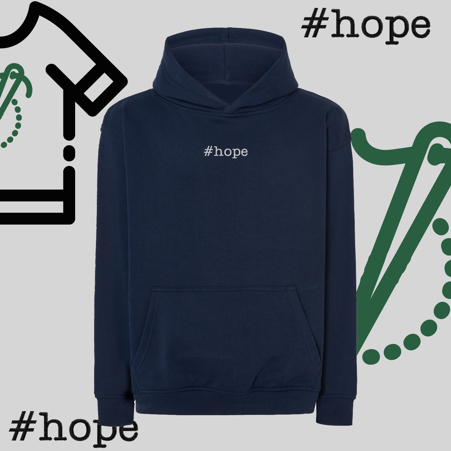 Bluza oversize z kapturem "#hope" – haft komputerowy, inspiracja na co dzień
