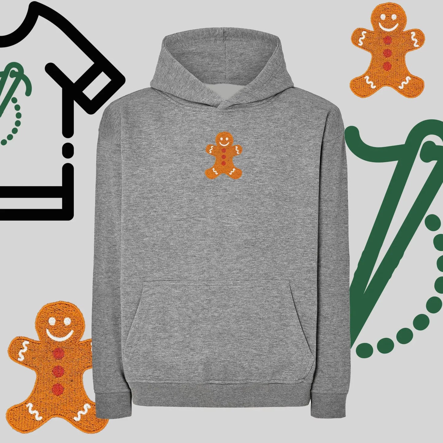 Bluza oversize z kapturem  "Ciastek" – haft komputerowy, styl z pozytywnym przekazem Haft z radości