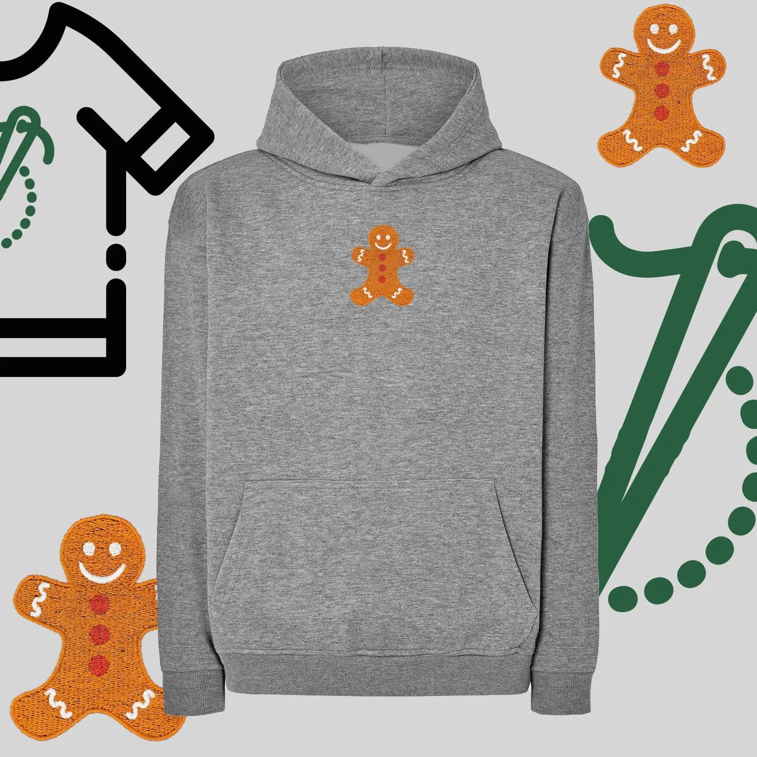 Bluza oversize z kapturem  "Ciastek" – haft komputerowy, styl z pozytywnym przekazem Haft z radości