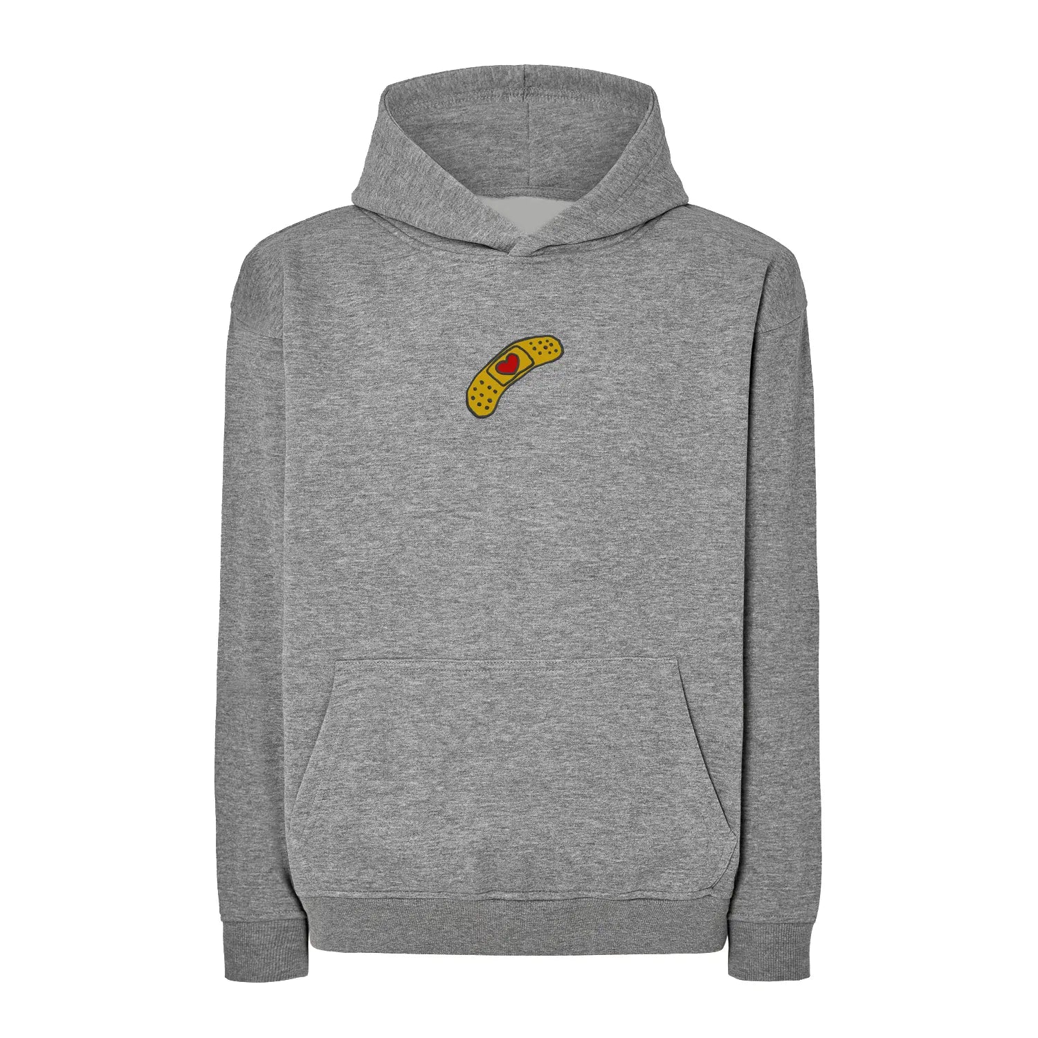 Bluza oversize z kapturem "Plaster z sercem" – haft komputerowy, styl pełen emocji i troski Haft z radości