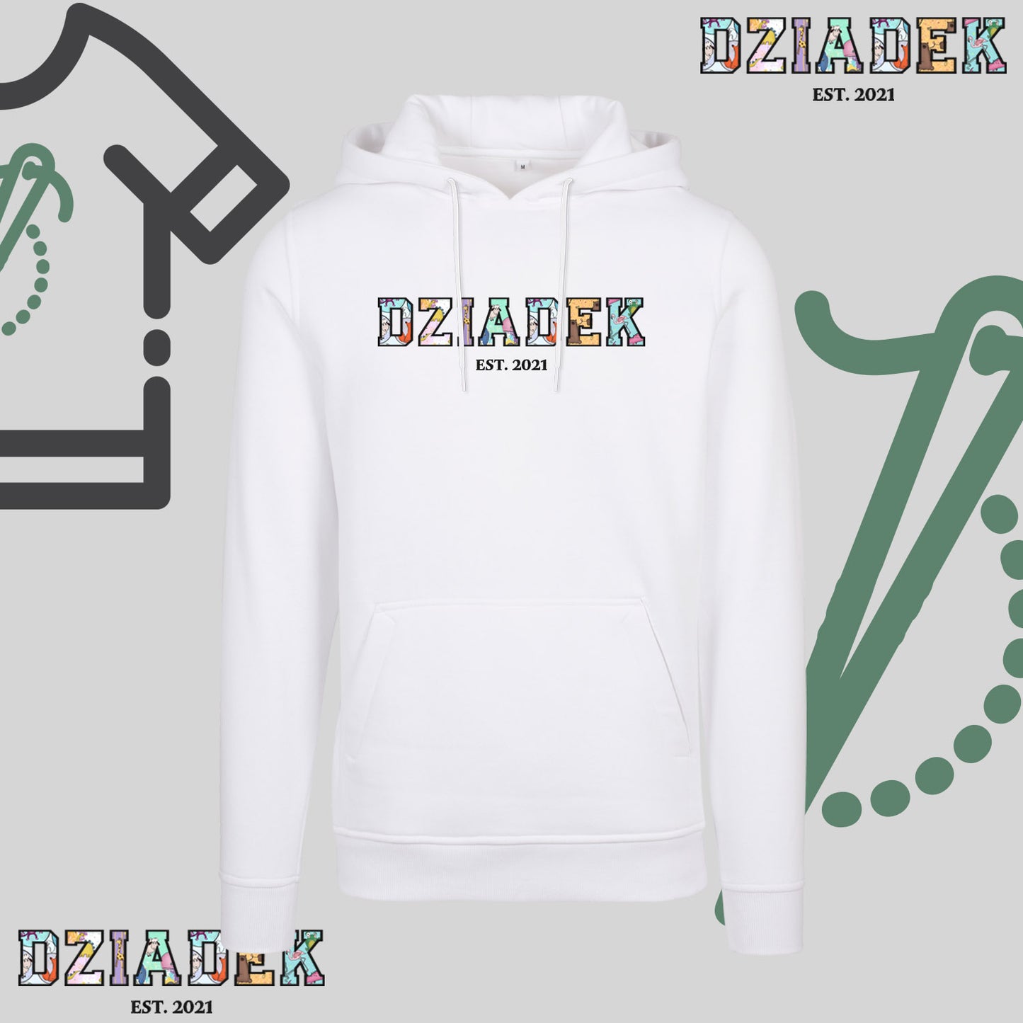 Bluza z kapturem "DZIADEK" PATCHWORK+EST idealny prezent na dzień Dziadka