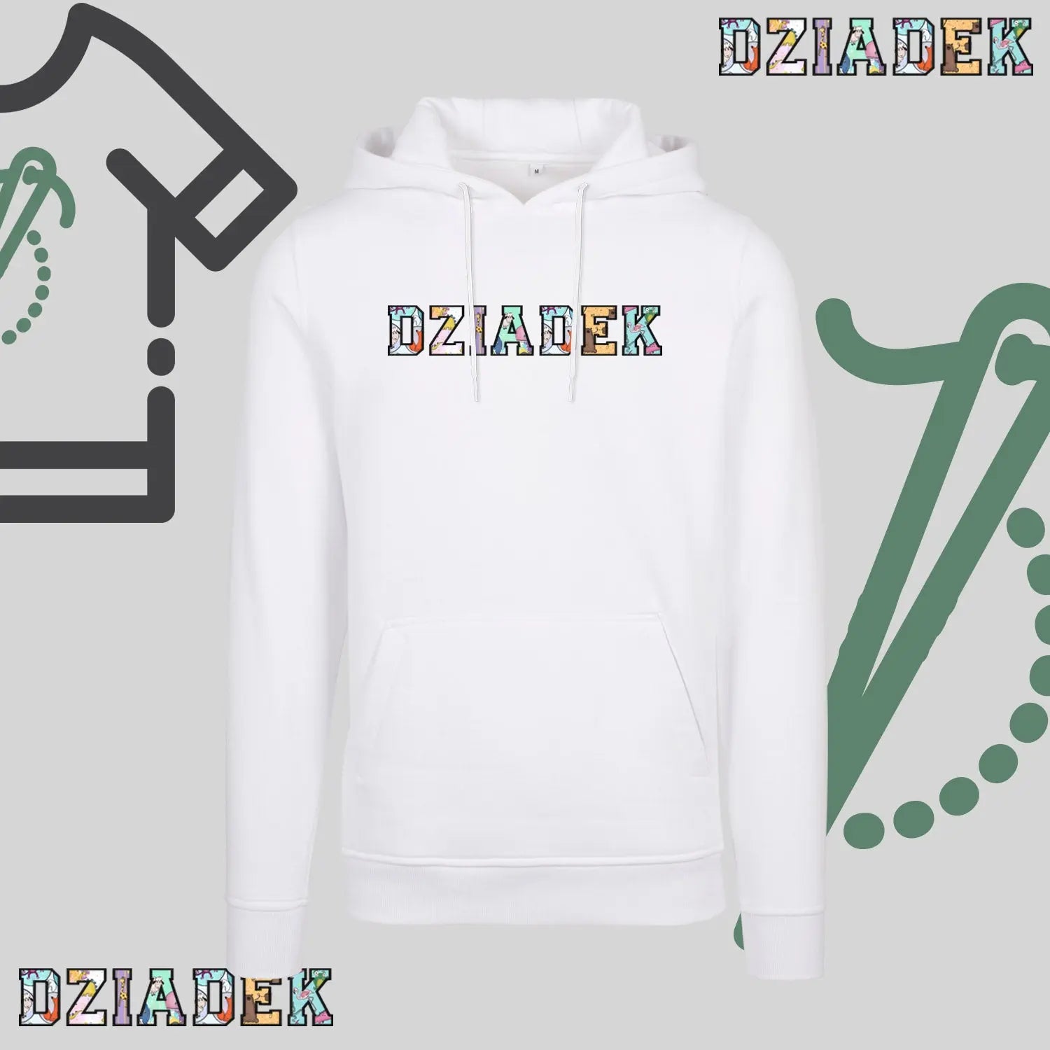 Bluza z kapturem "DZIADEK" PATCHWORK idealny prezent na dzień Dziadka Haft z radości