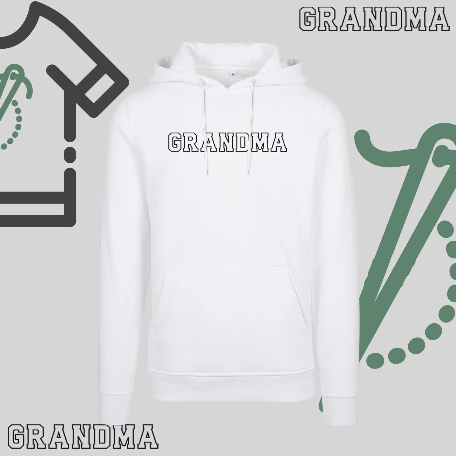 Bluza z kapturem "GRANDMA" kontur idealny prezent na dzień Babci Haft z radości