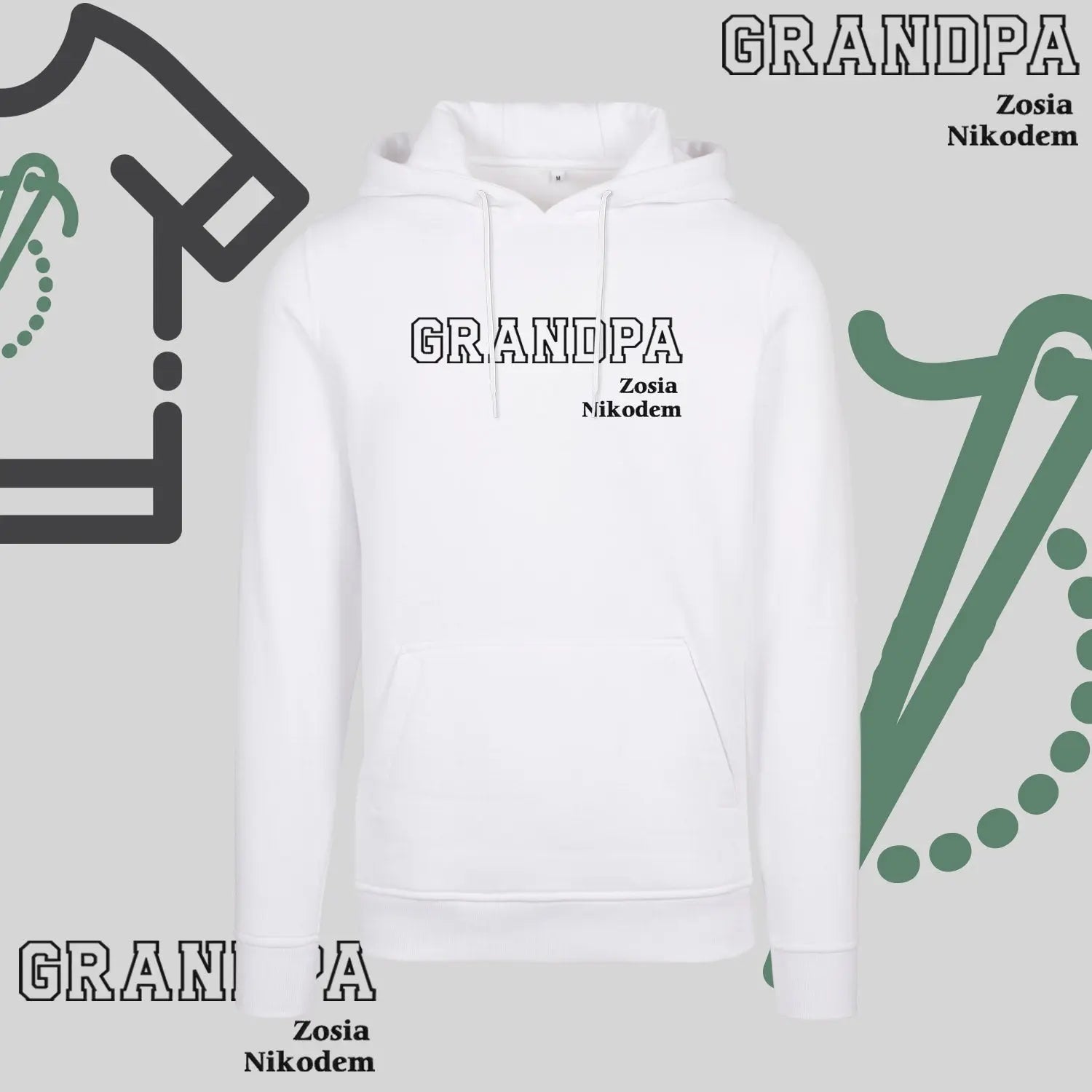 Bluza z kapturem "GRANDPA" KONTUR+imiona wnucząt idealny prezent na dzień Dziadka Haft z radości