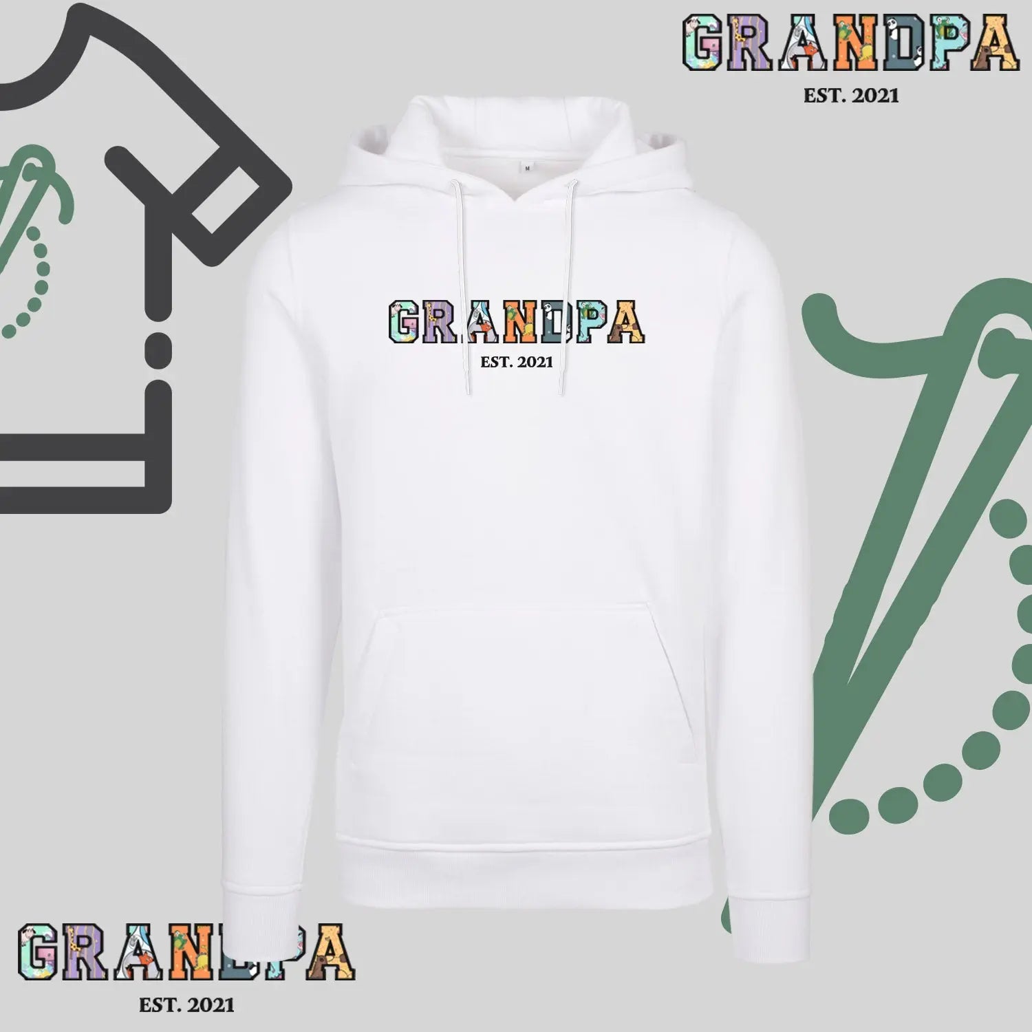 Bluza z kapturem "GRANDPA" Patchwork + EST idealny prezent na dzień Dziadka Haft z radości