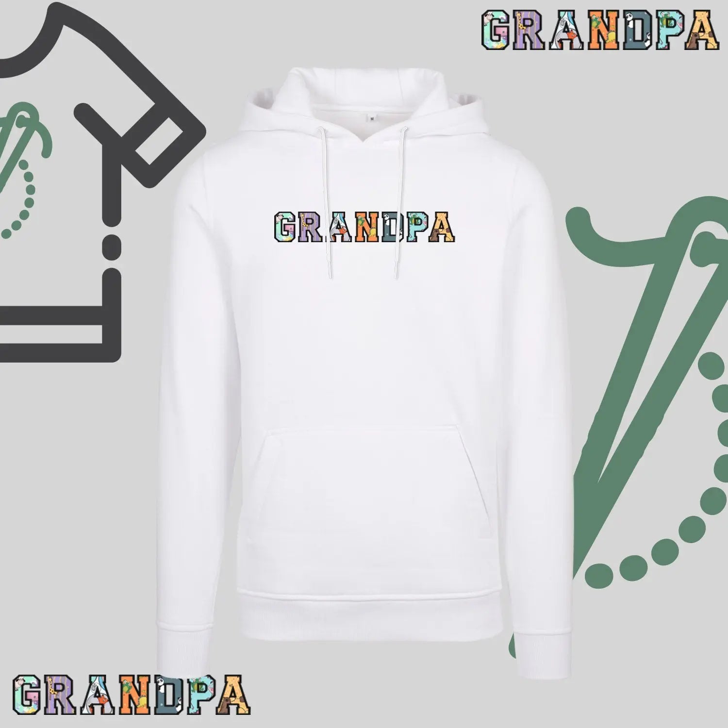 Bluza z kapturem "GRANDPA" Patchwork idealny prezent na dzień Dziadka Haft z radości