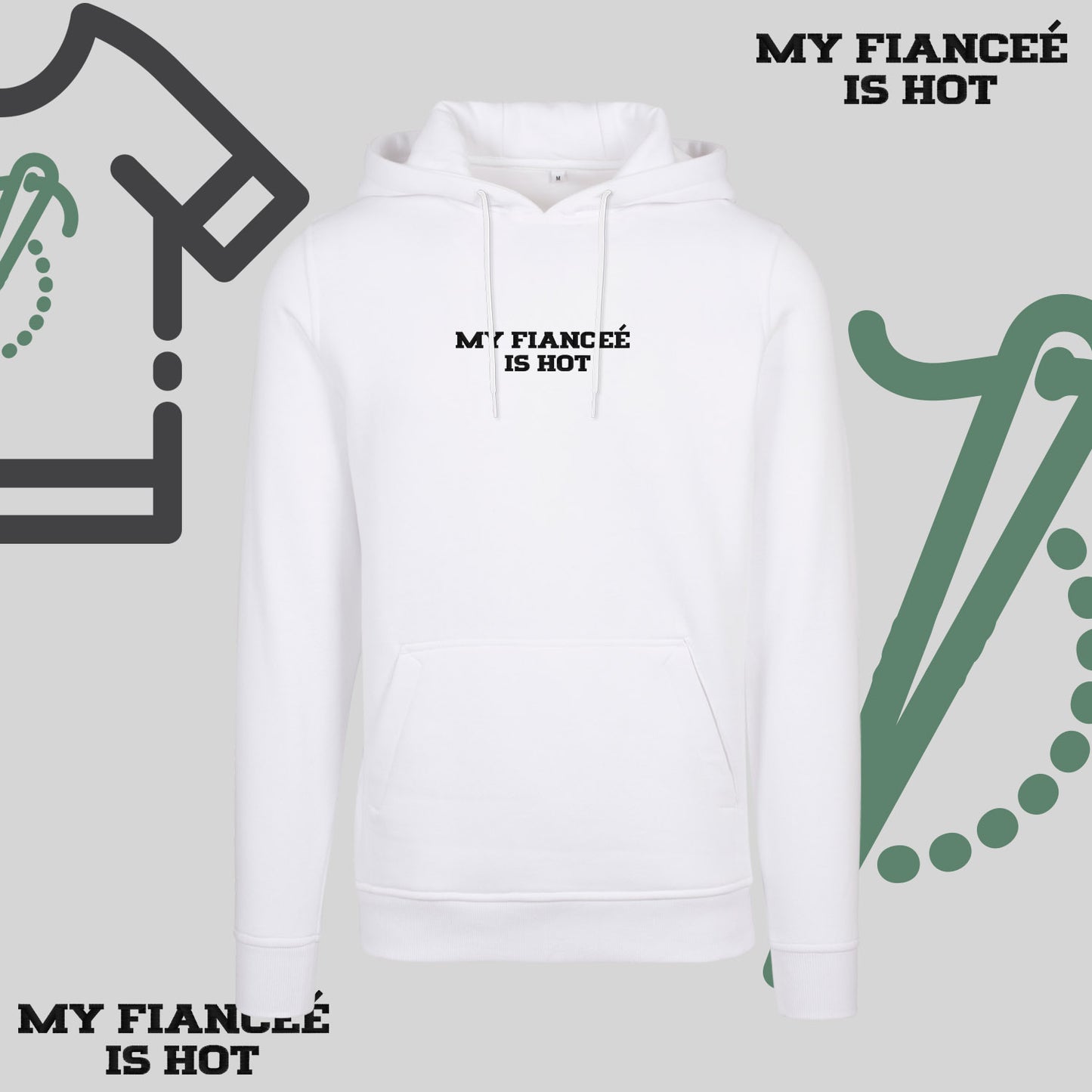 Bluza z kapturem z haftem "MY FIANCEE IS HOT"