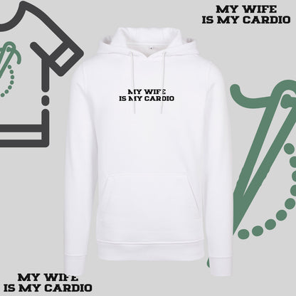 Bluza z kapturem z haftem "MY WIFE IS MY CARDIO"