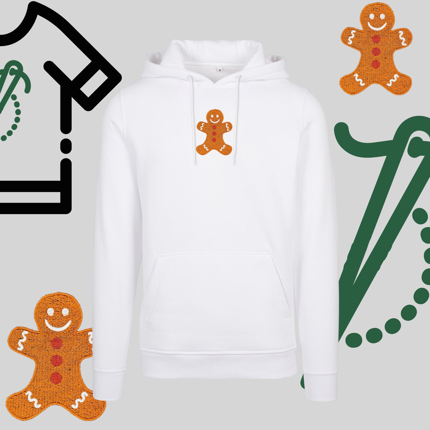 Bluza z kapturem "Ciastek" – haft komputerowy, styl z przesłaniem