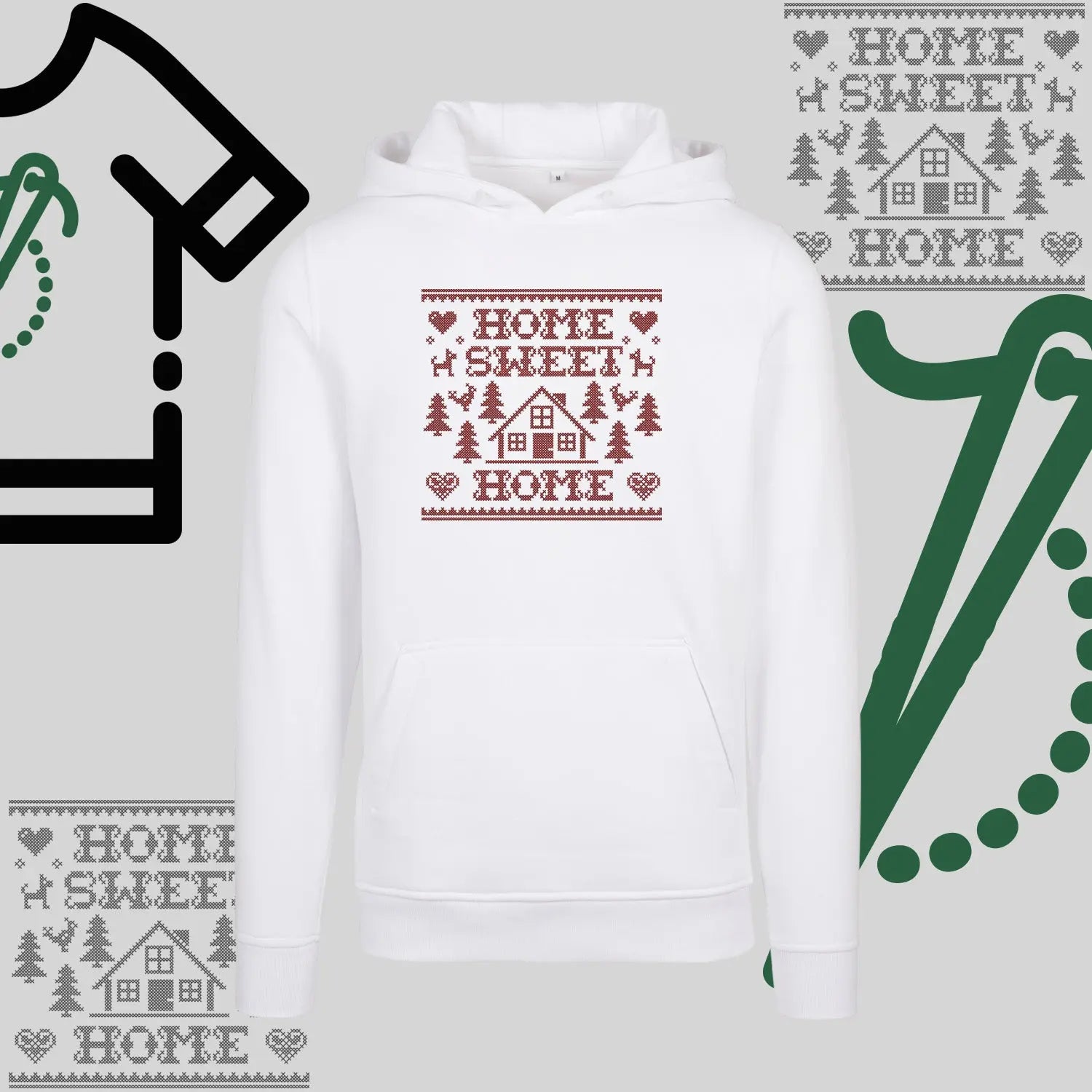 Bluza z kapturem "Home Sweet Home" – haft komputerowy, styl z przesłaniem Haft z radości