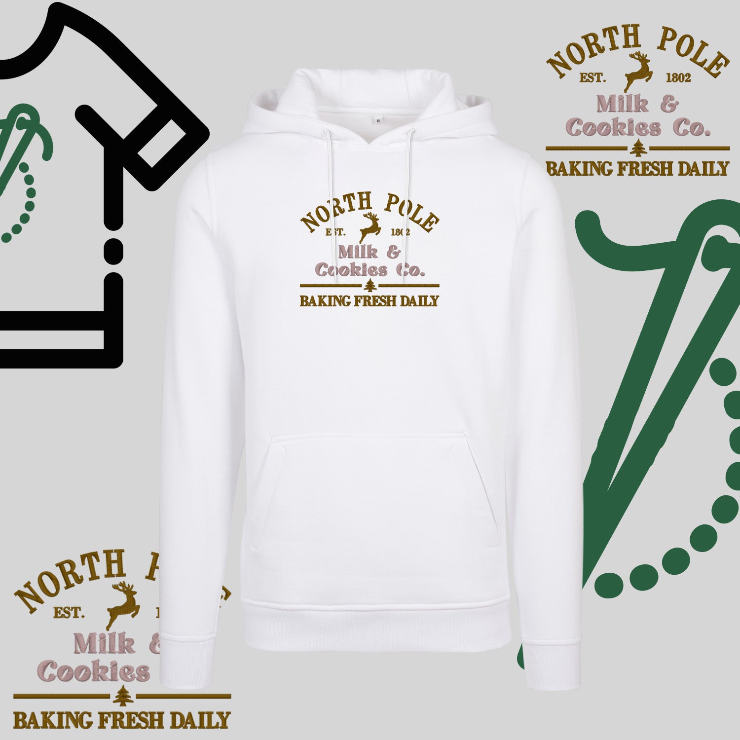 Bluza z kapturem "Northe Pole" – haft komputerowy, styl z przesłaniem