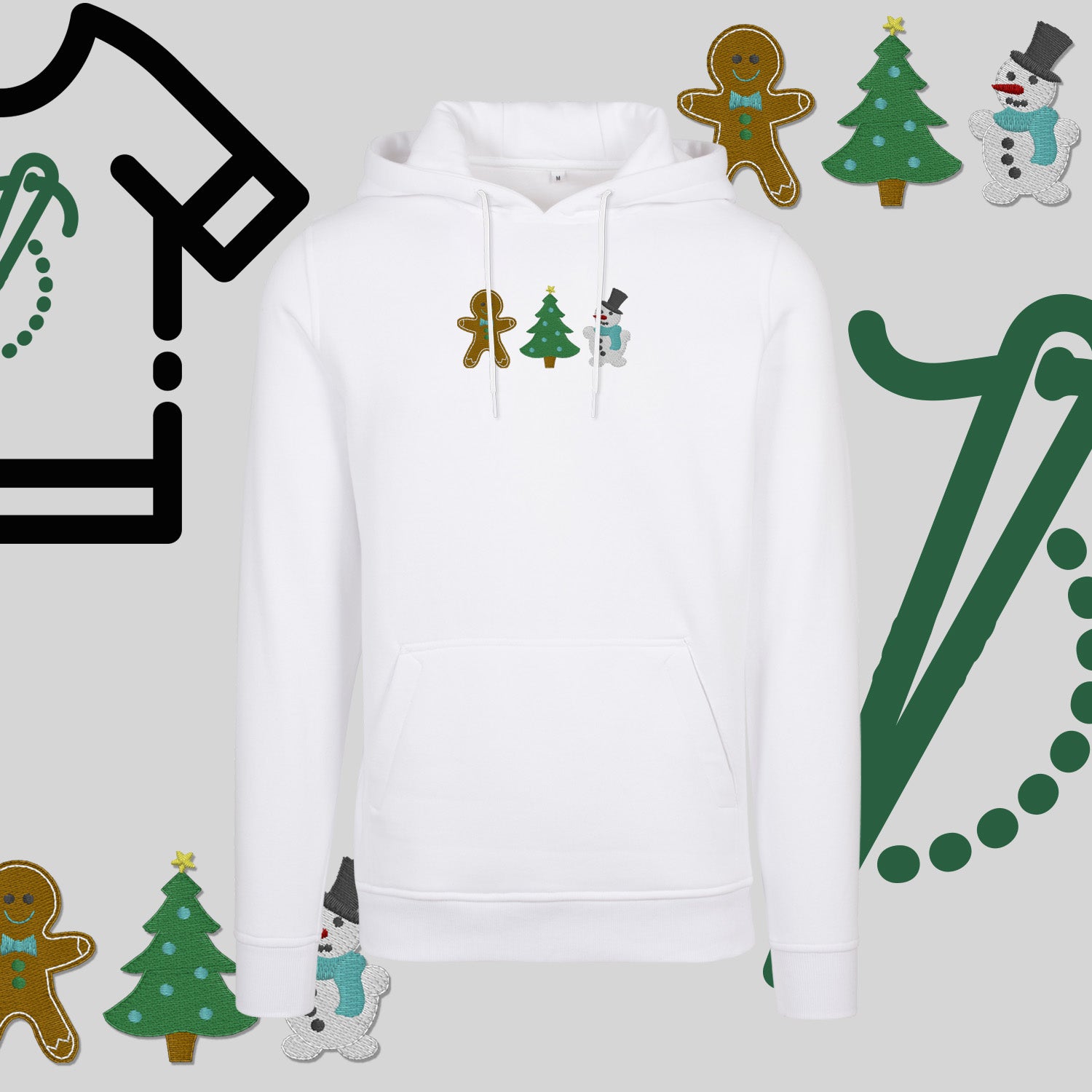 Bluza z kapturem "Świąteczna Gromada" – haft komputerowy, styl z przesłaniem