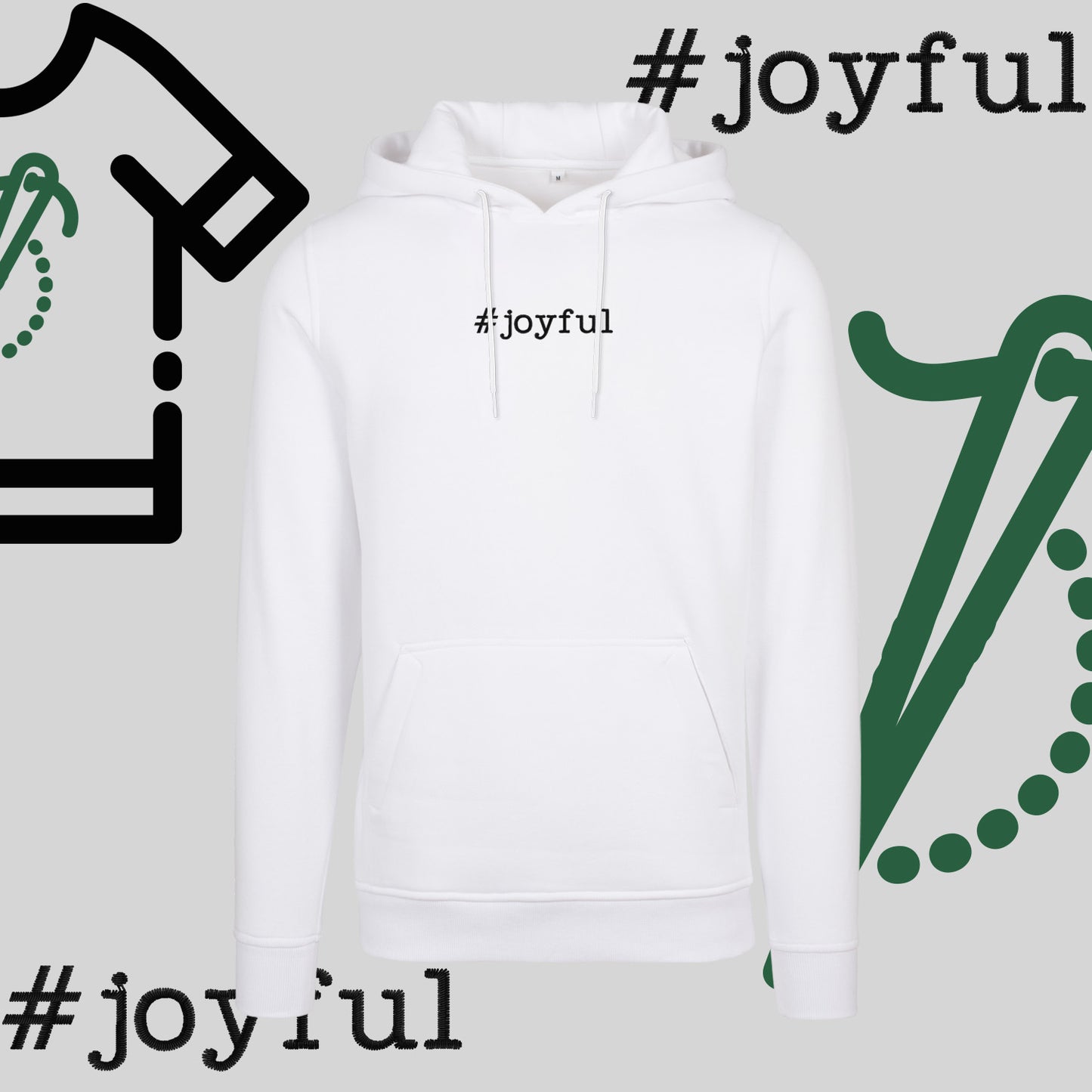 Bluza z kapturem "#joyful" – haft komputerowy, styl pełen radości
